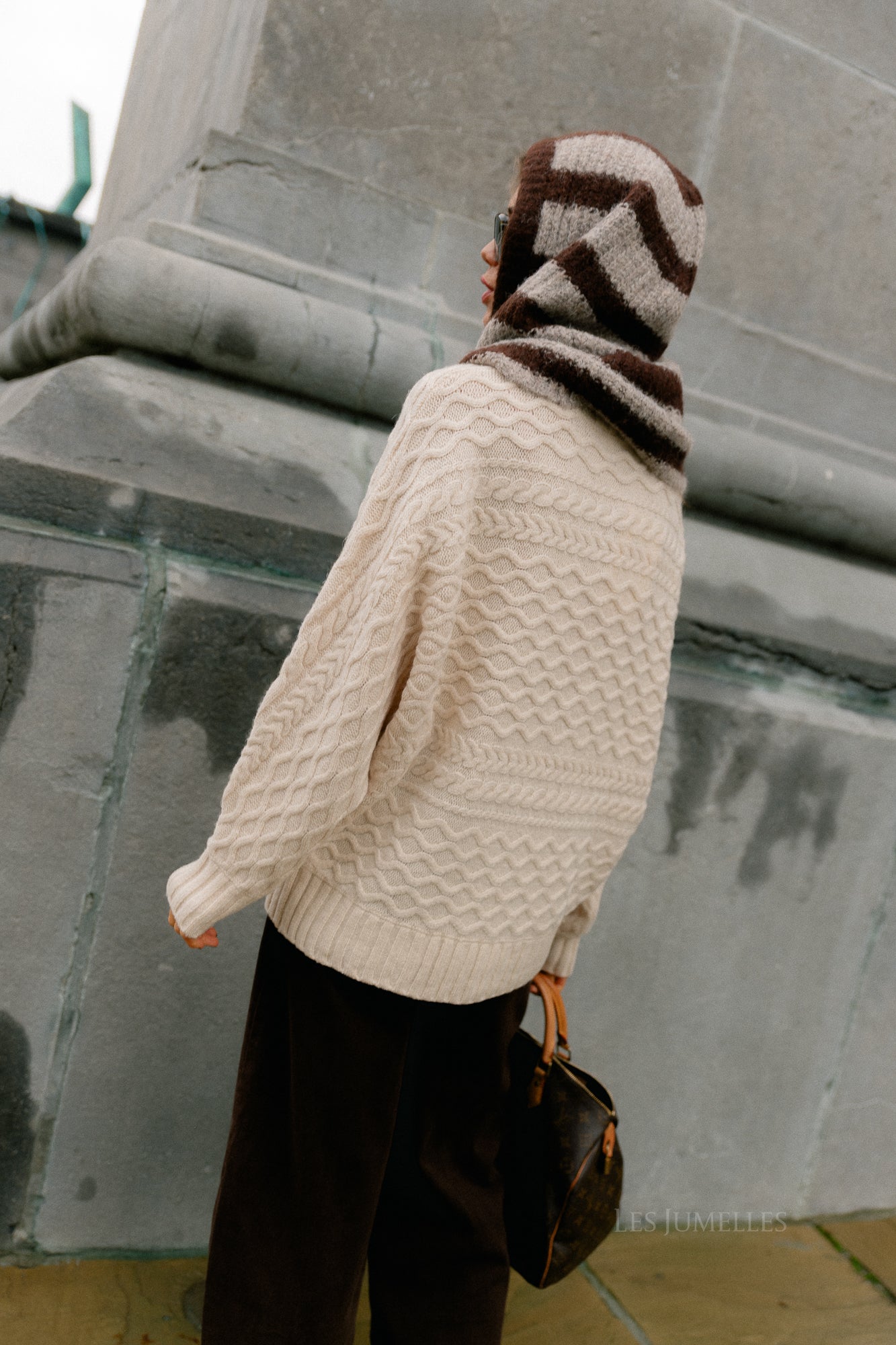 SLFNelly LS cable batsleeve knit birch