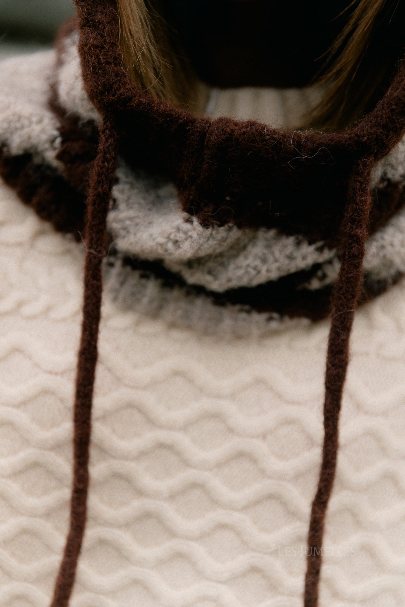 OBJMilu knit balaclava seal brown/humus