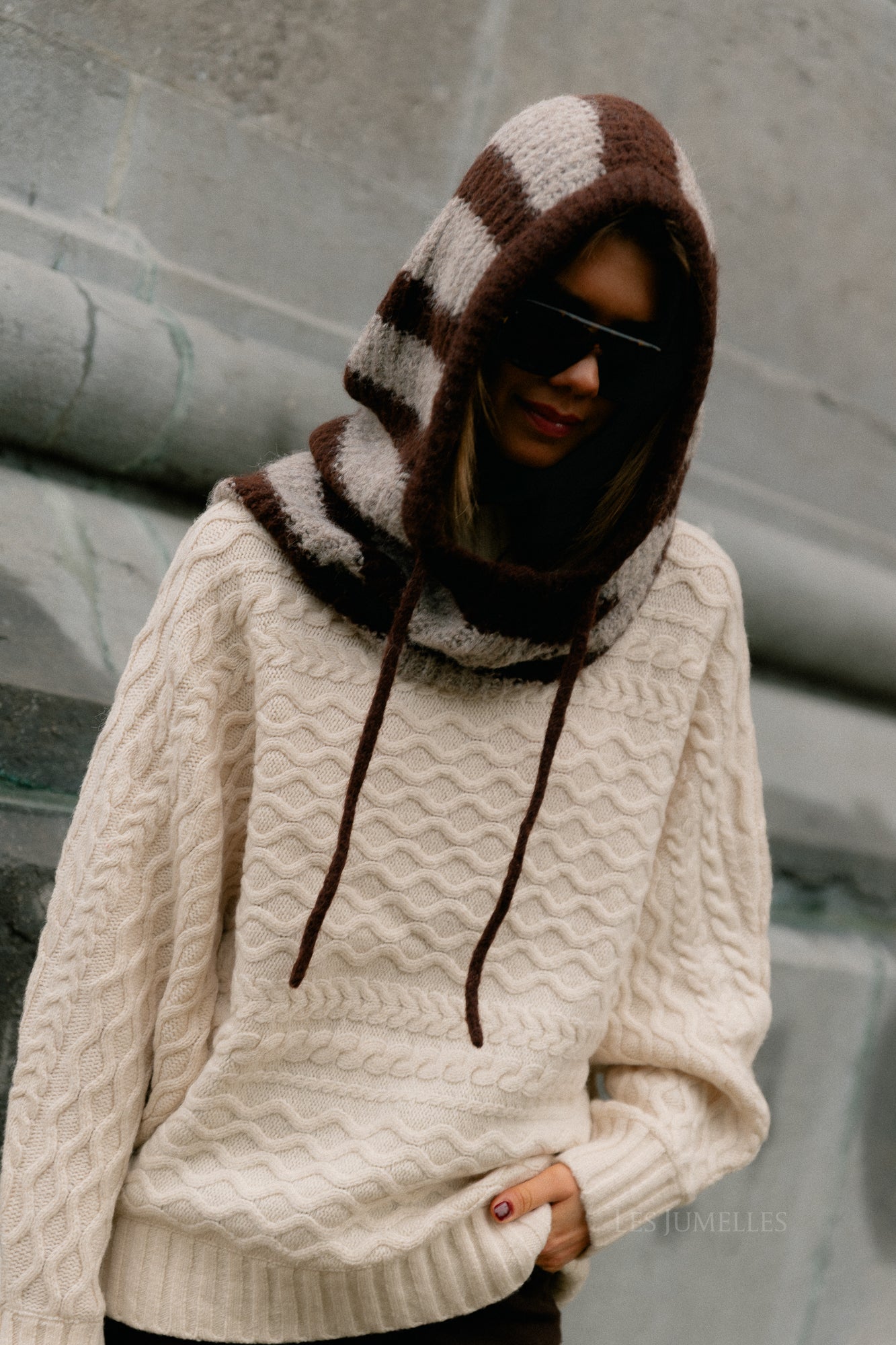 SLFNelly LS cable batsleeve knit birch