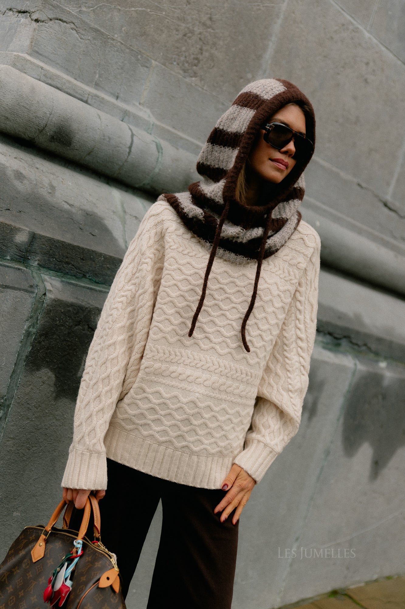 SLFNelly LS cable batsleeve knit birch