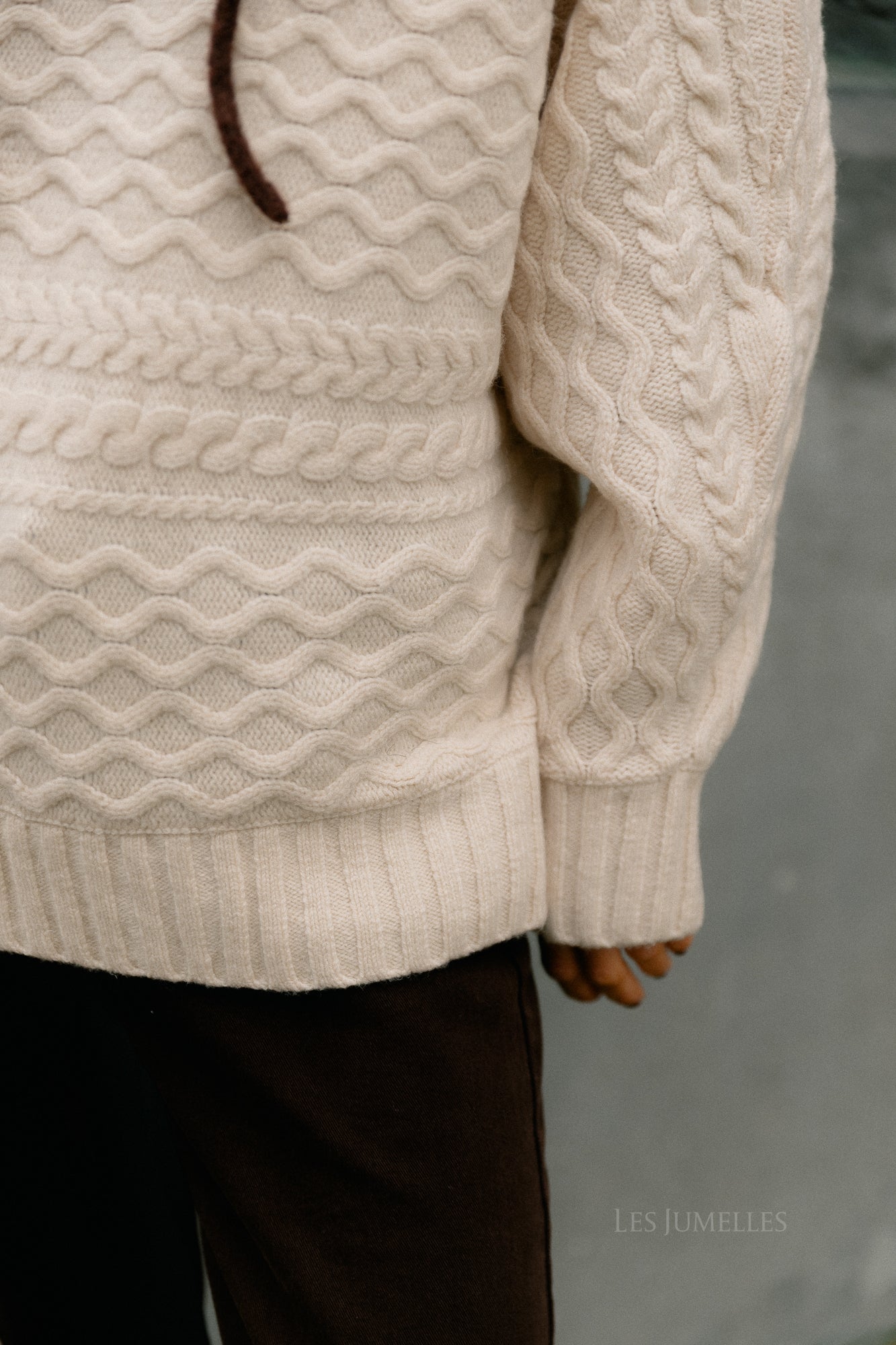 SLFNelly LS cable batsleeve knit birch