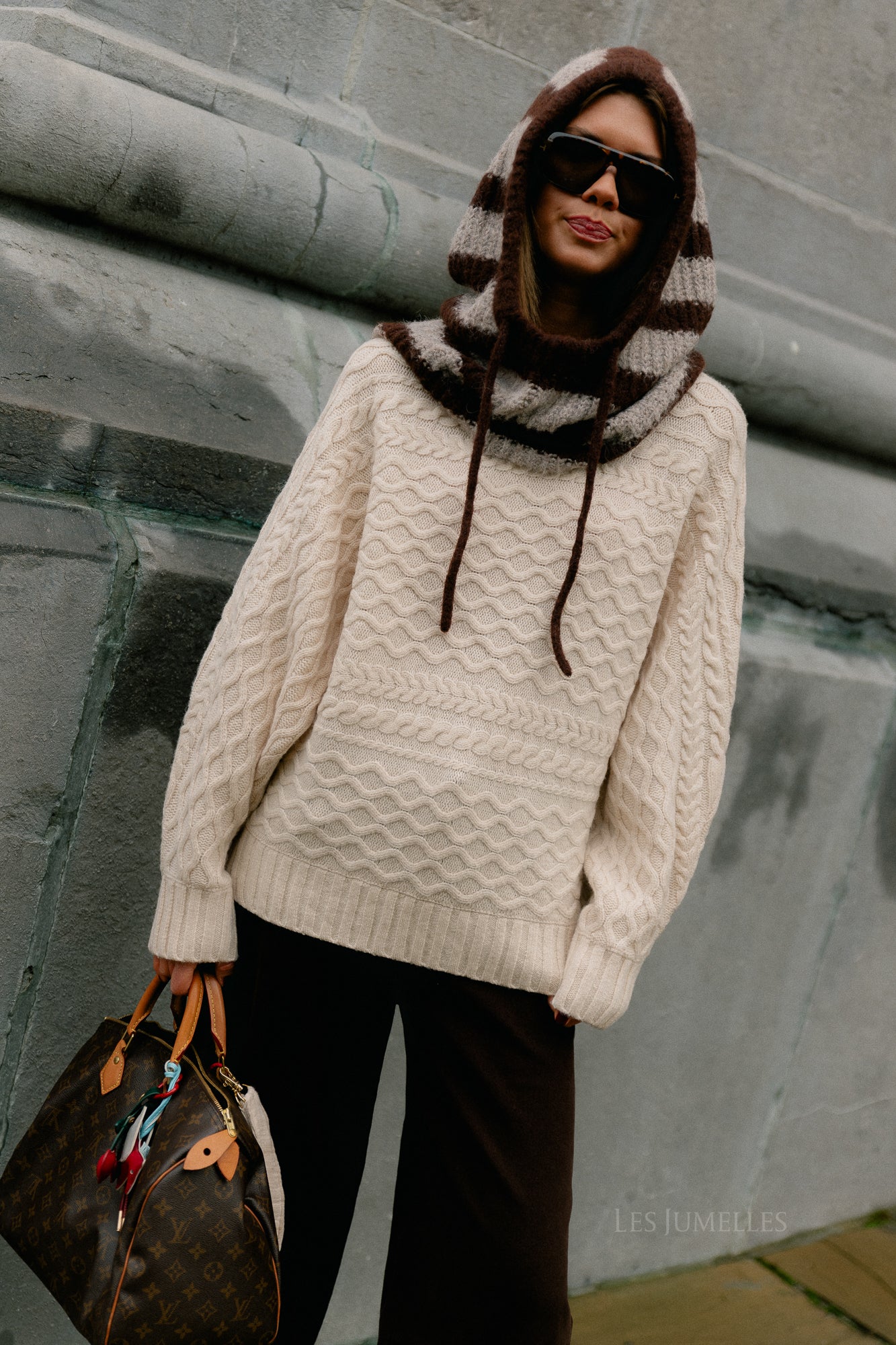 SLFNelly LS cable batsleeve knit birch