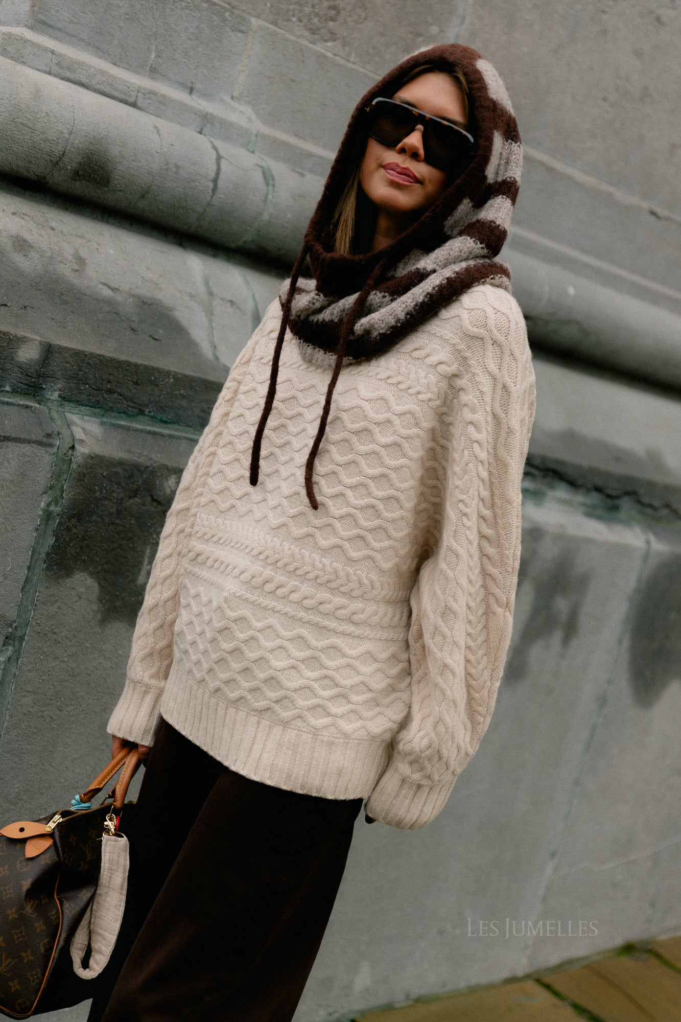 SLFNelly LS cable batsleeve knit birch