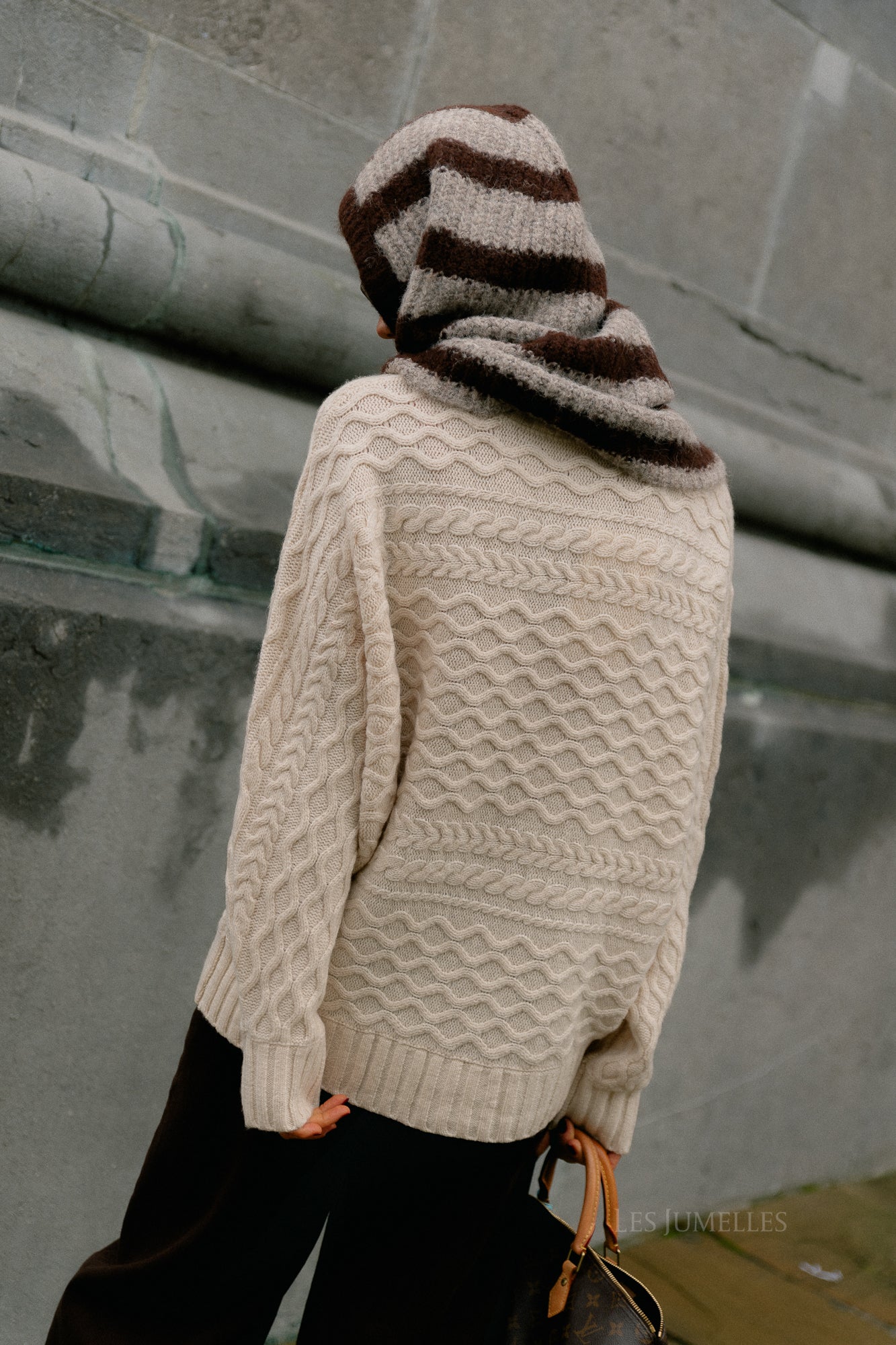 SLFNelly LS cable batsleeve knit birch