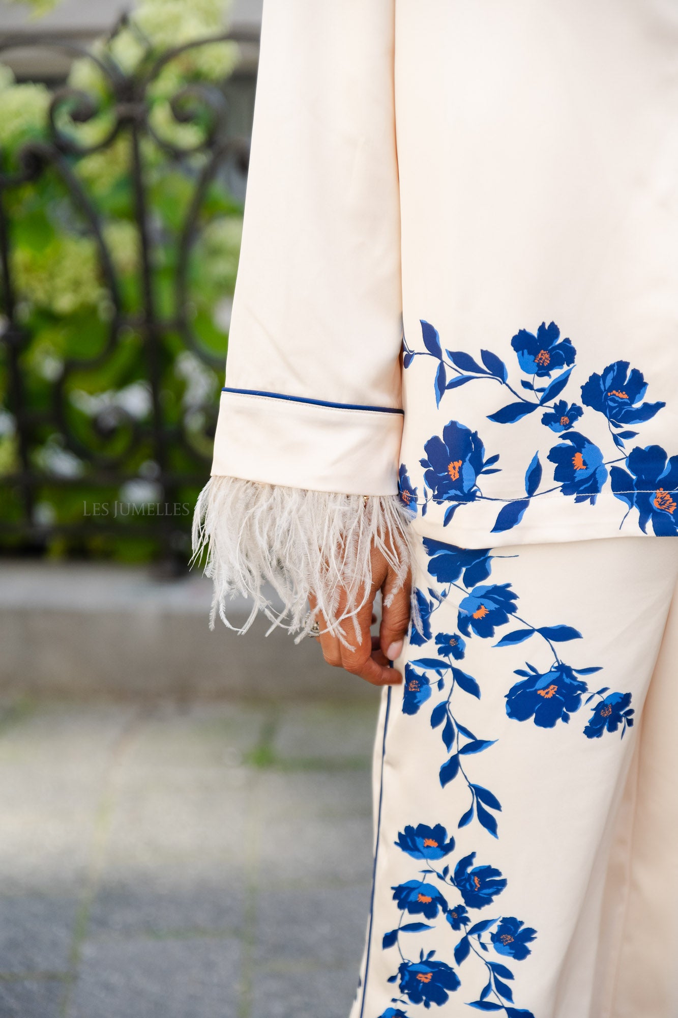 Oversized overhemd met veren van Samara, klaproos