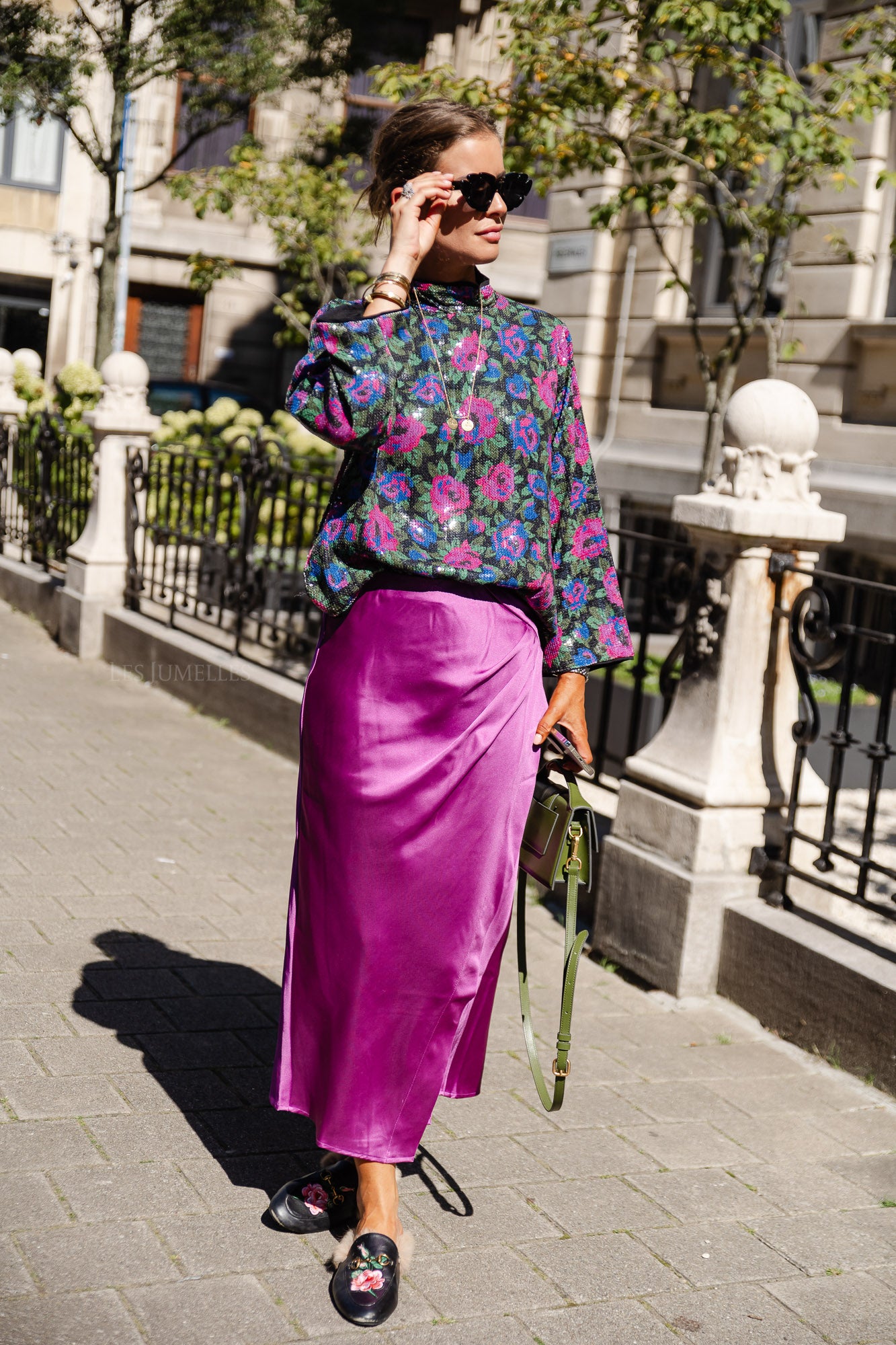 YasLivo Top 7/8 sequins noir/olaya flow