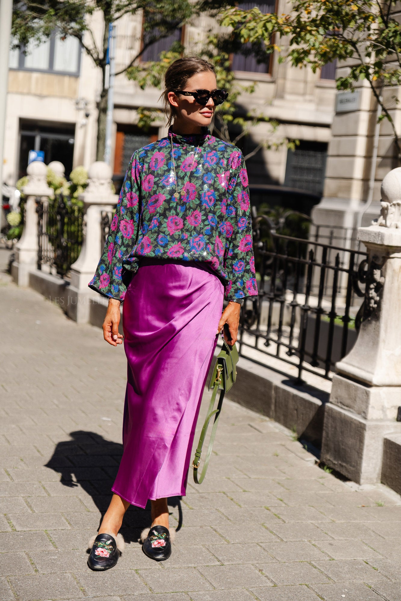 YasLivo Top 7/8 sequins noir/olaya flow