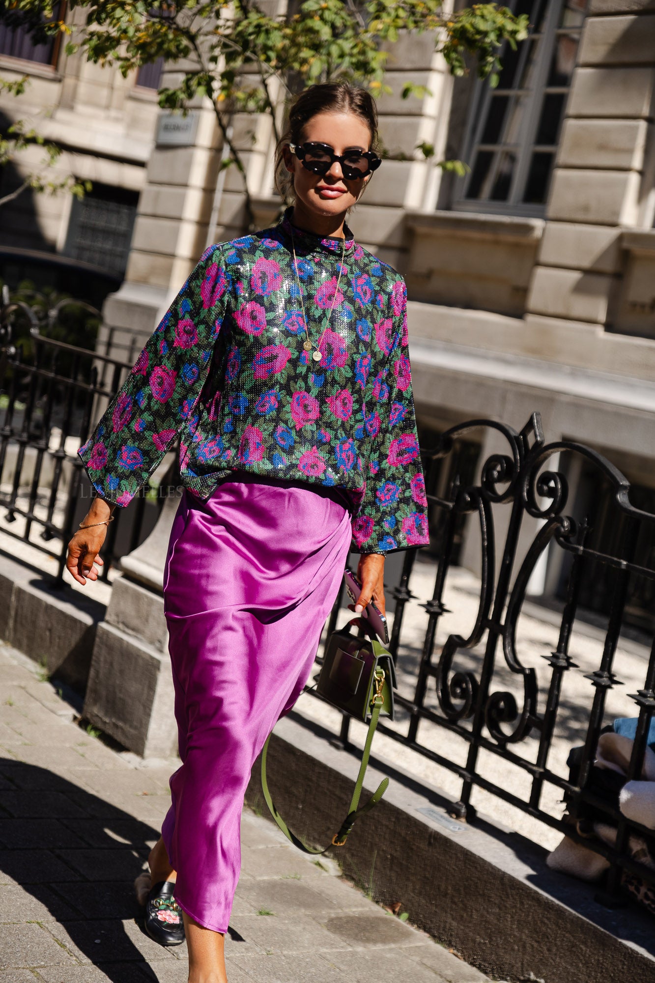 YasLivo Top 7/8 sequins noir/olaya flow