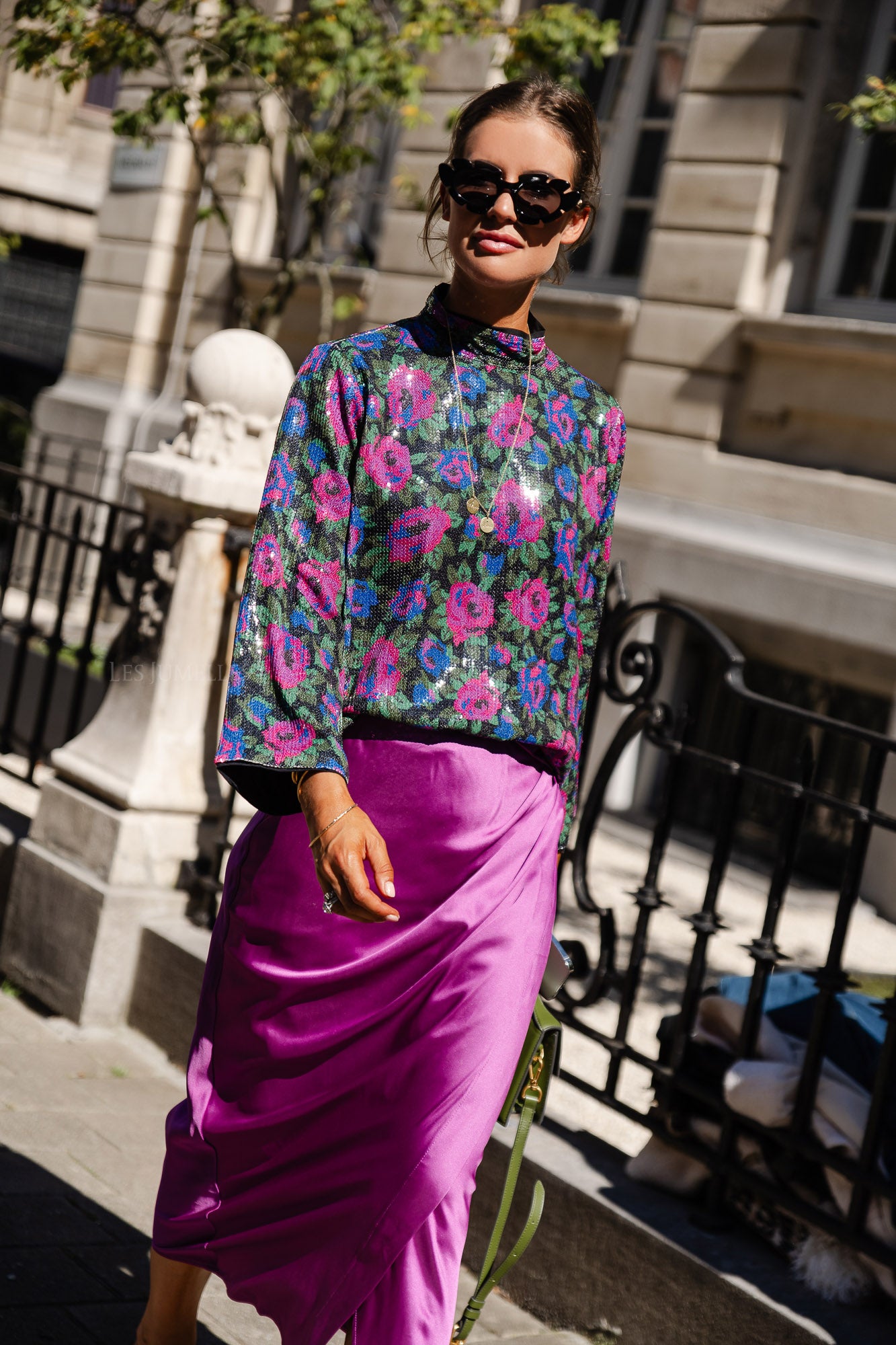 YasLivo Top 7/8 sequins noir/olaya flow