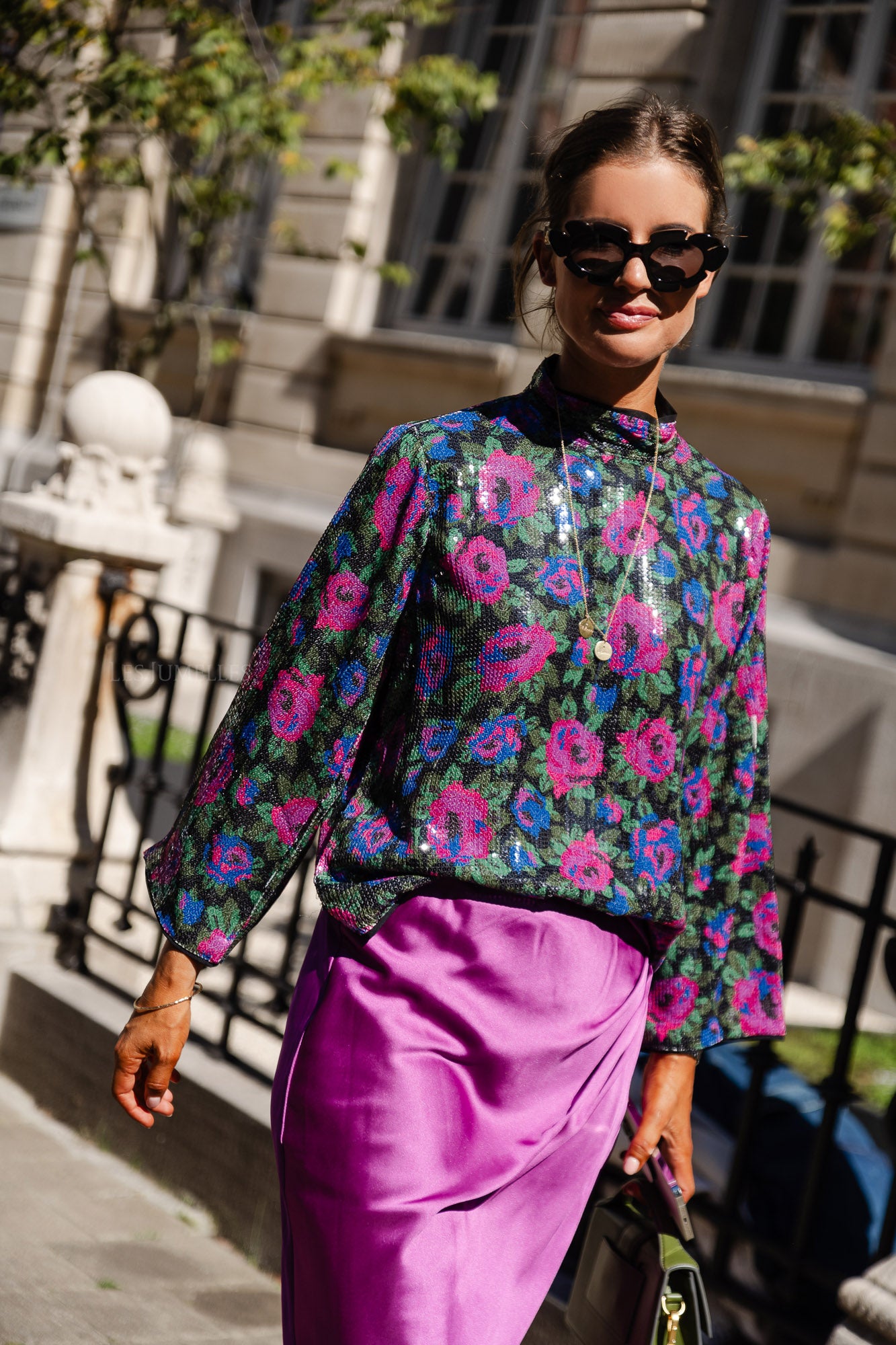 YasLivo Top 7/8 sequins noir/olaya flow