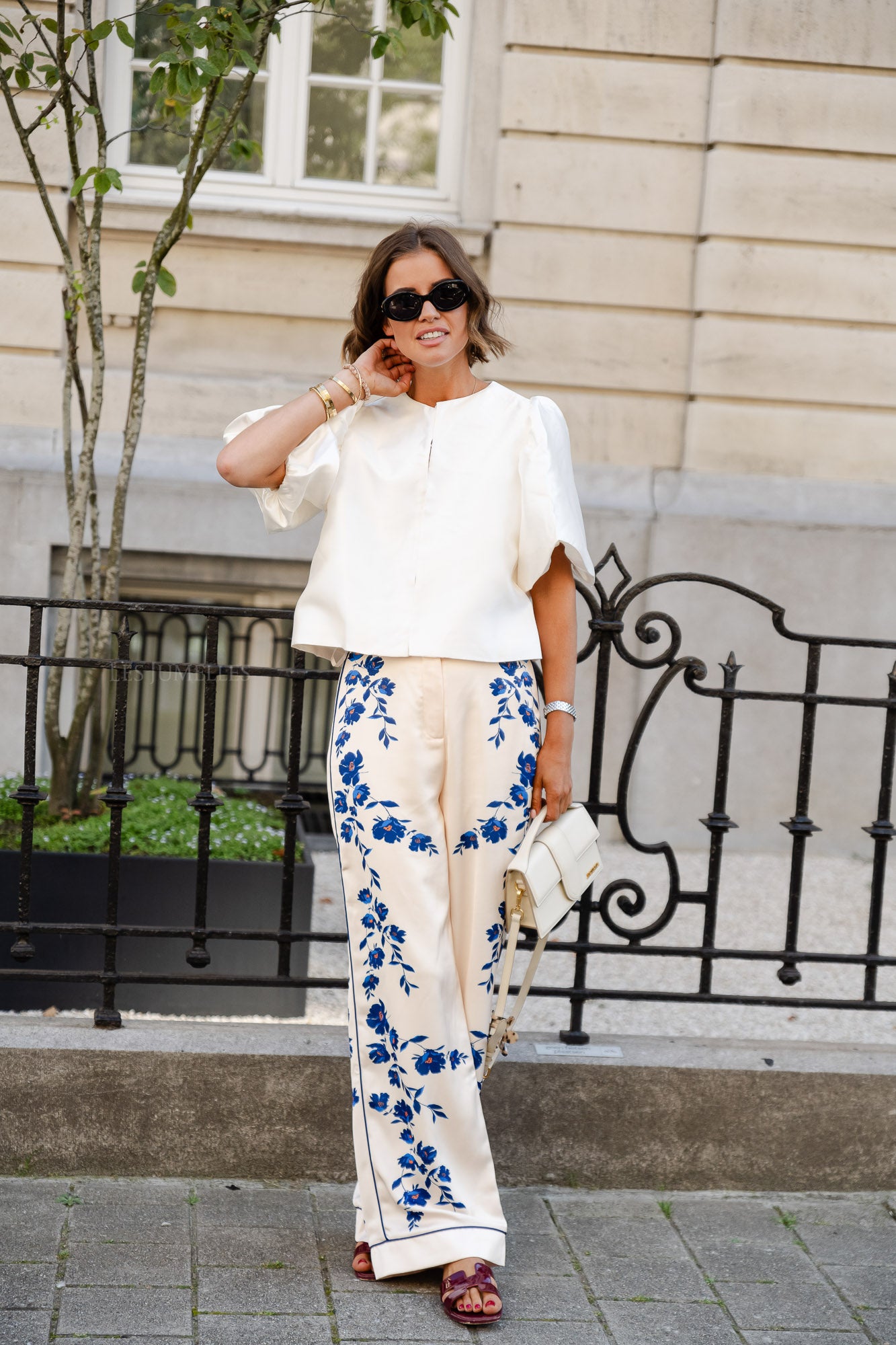Haven wijde broek met print klaproos
