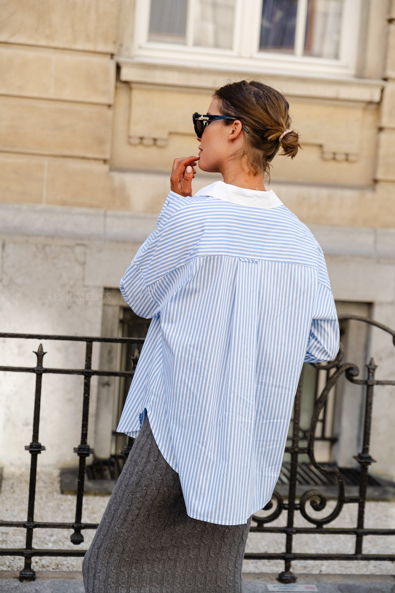 Eleanor striped blouse blue/white