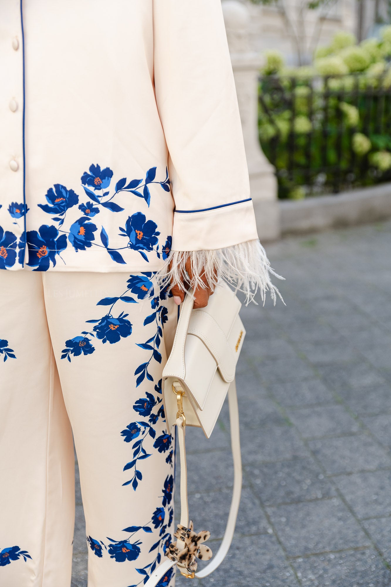 Oversized overhemd met veren van Samara, klaproos