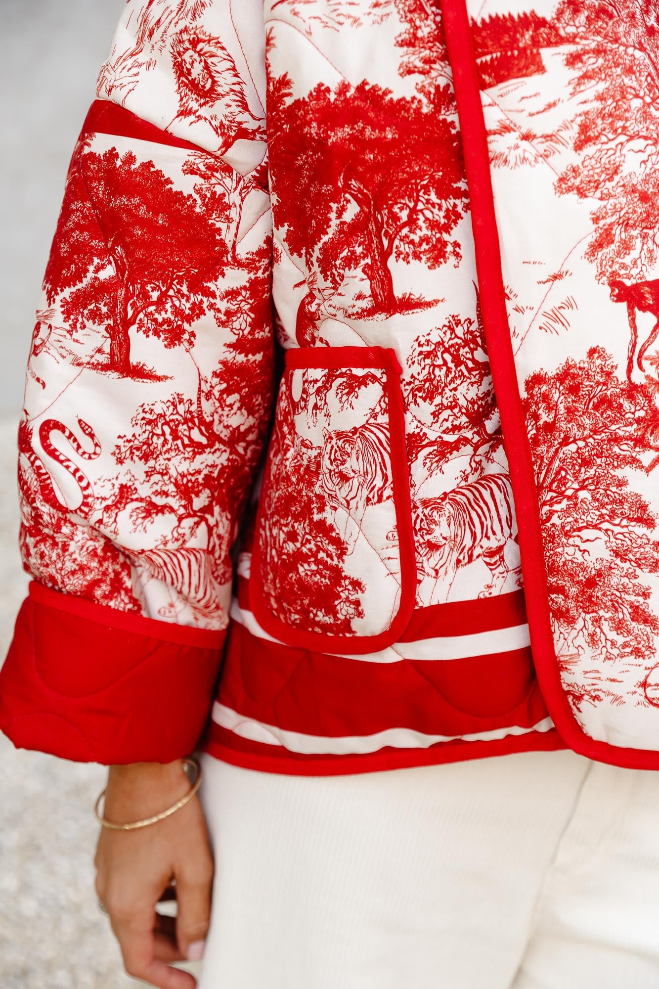 Manteau Isabella rouge jungle