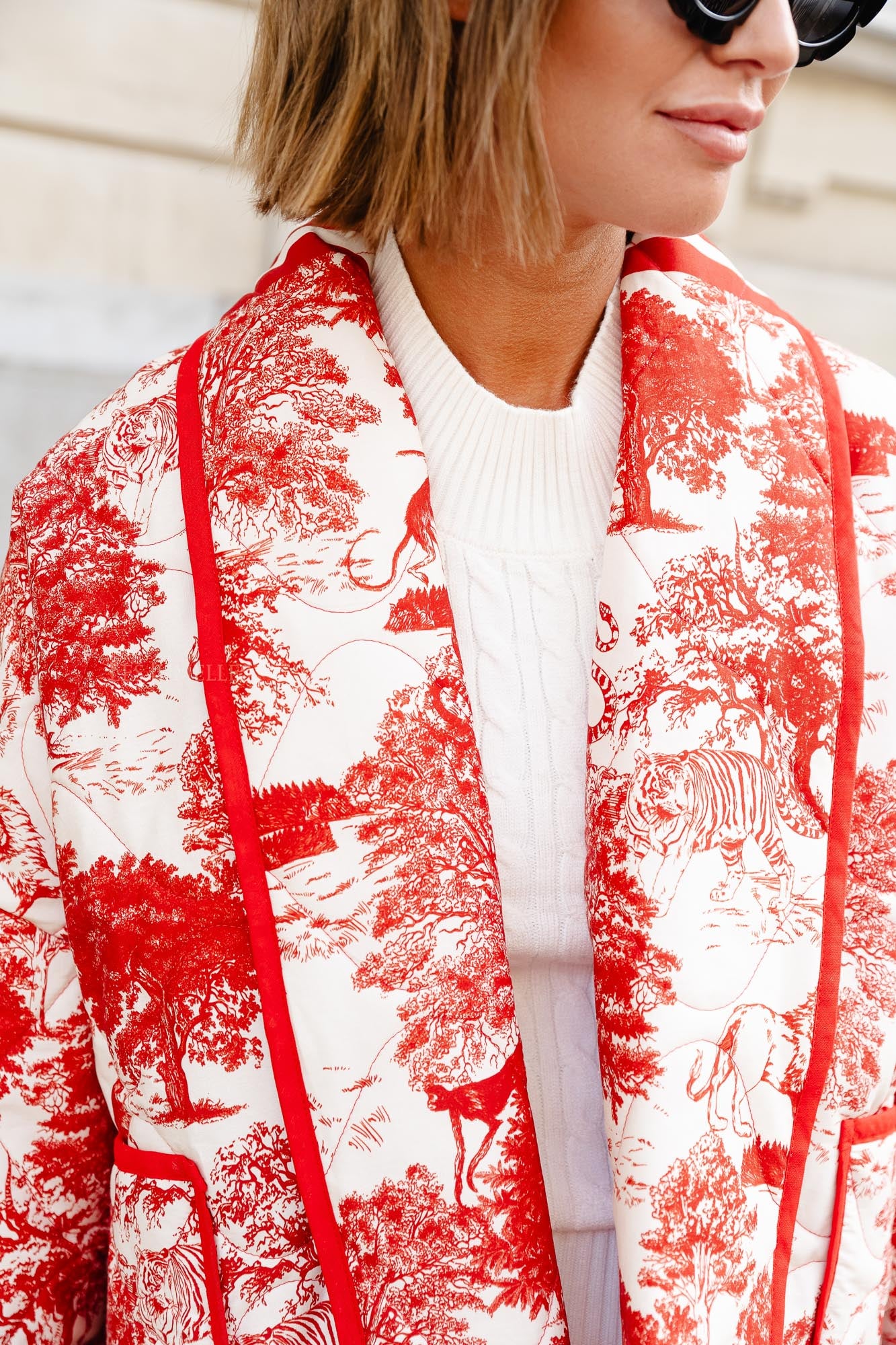 Manteau Isabella rouge jungle
