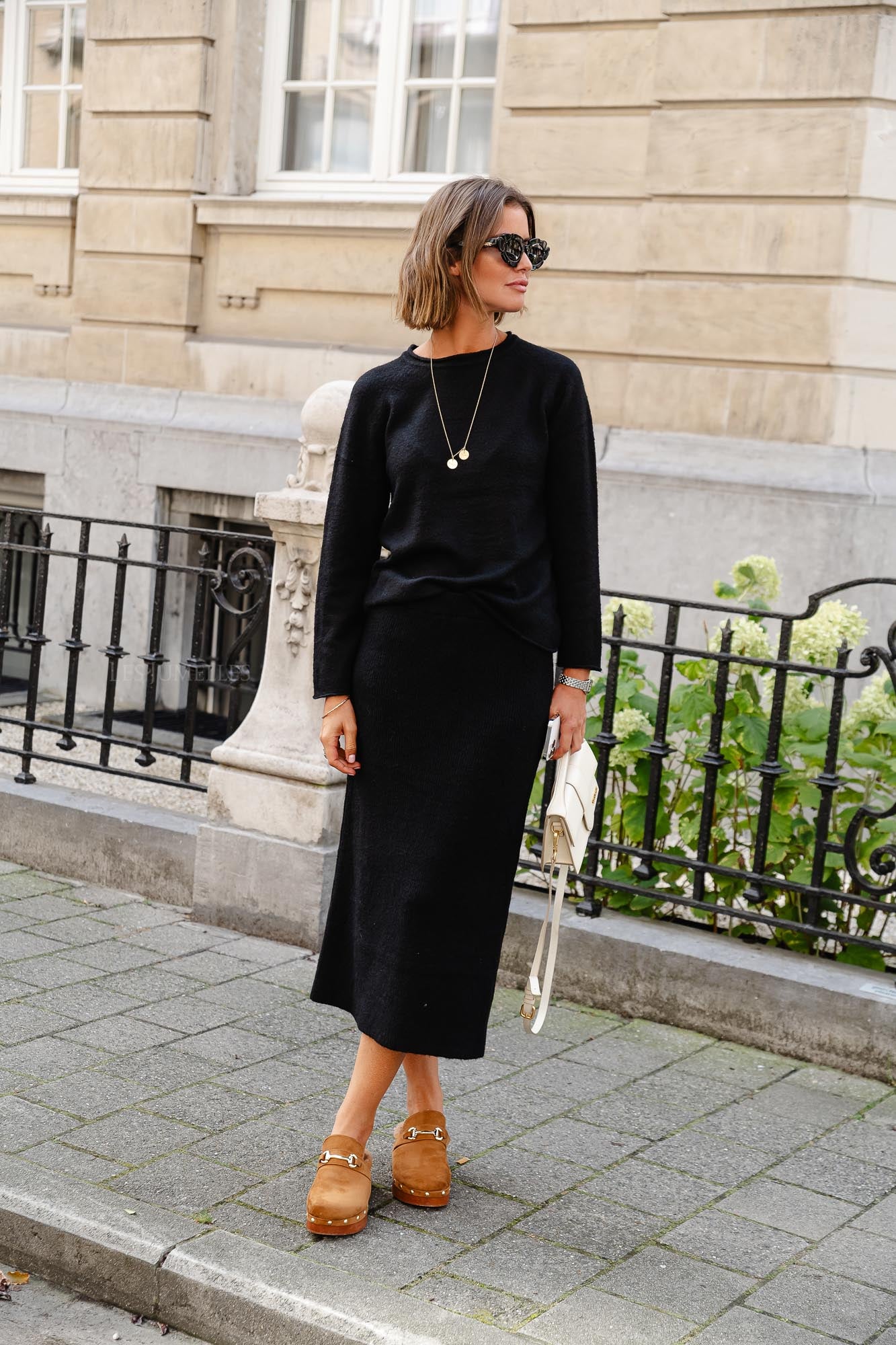 Macy knitted skirt black