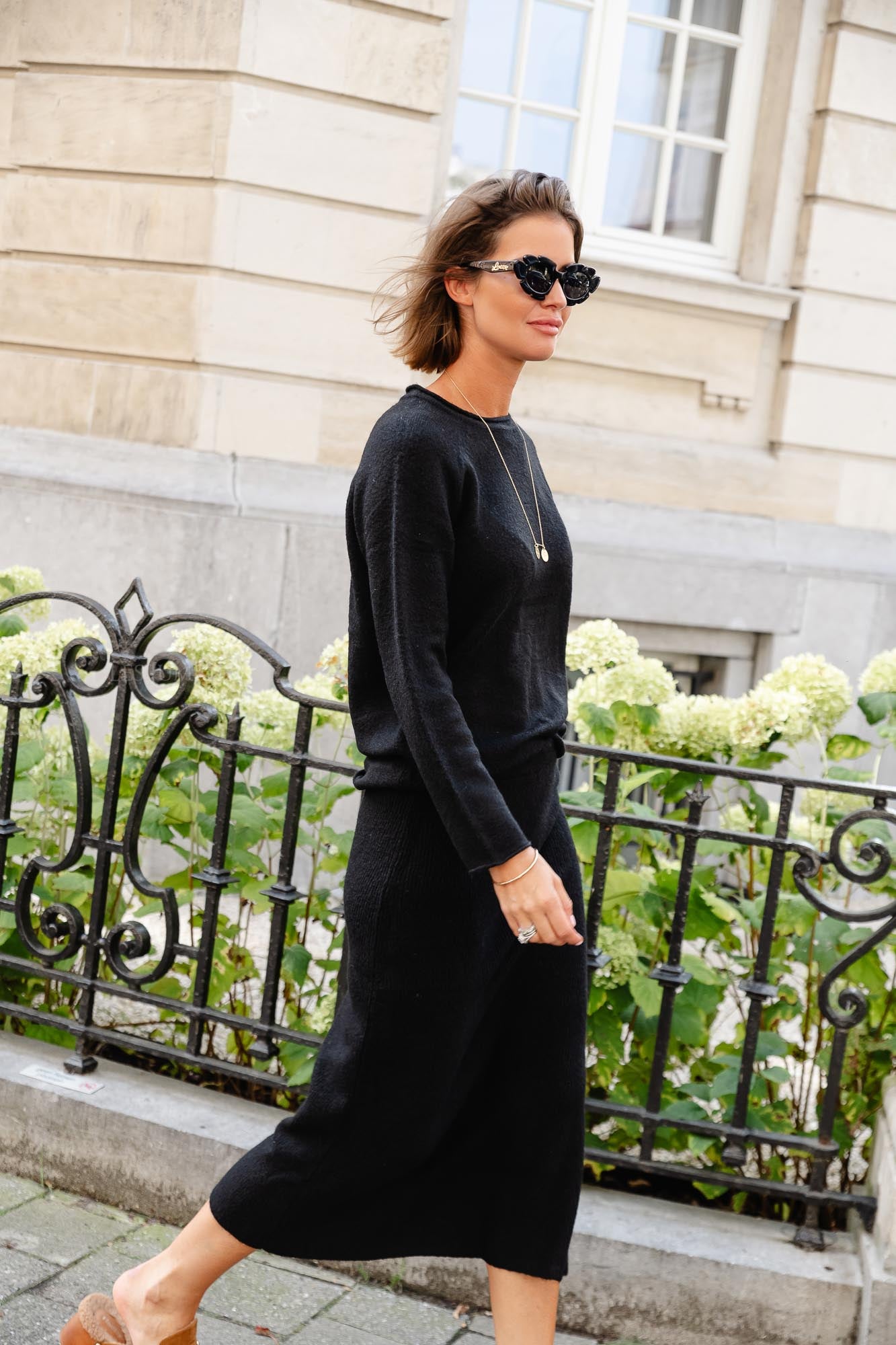Macy knitted skirt black