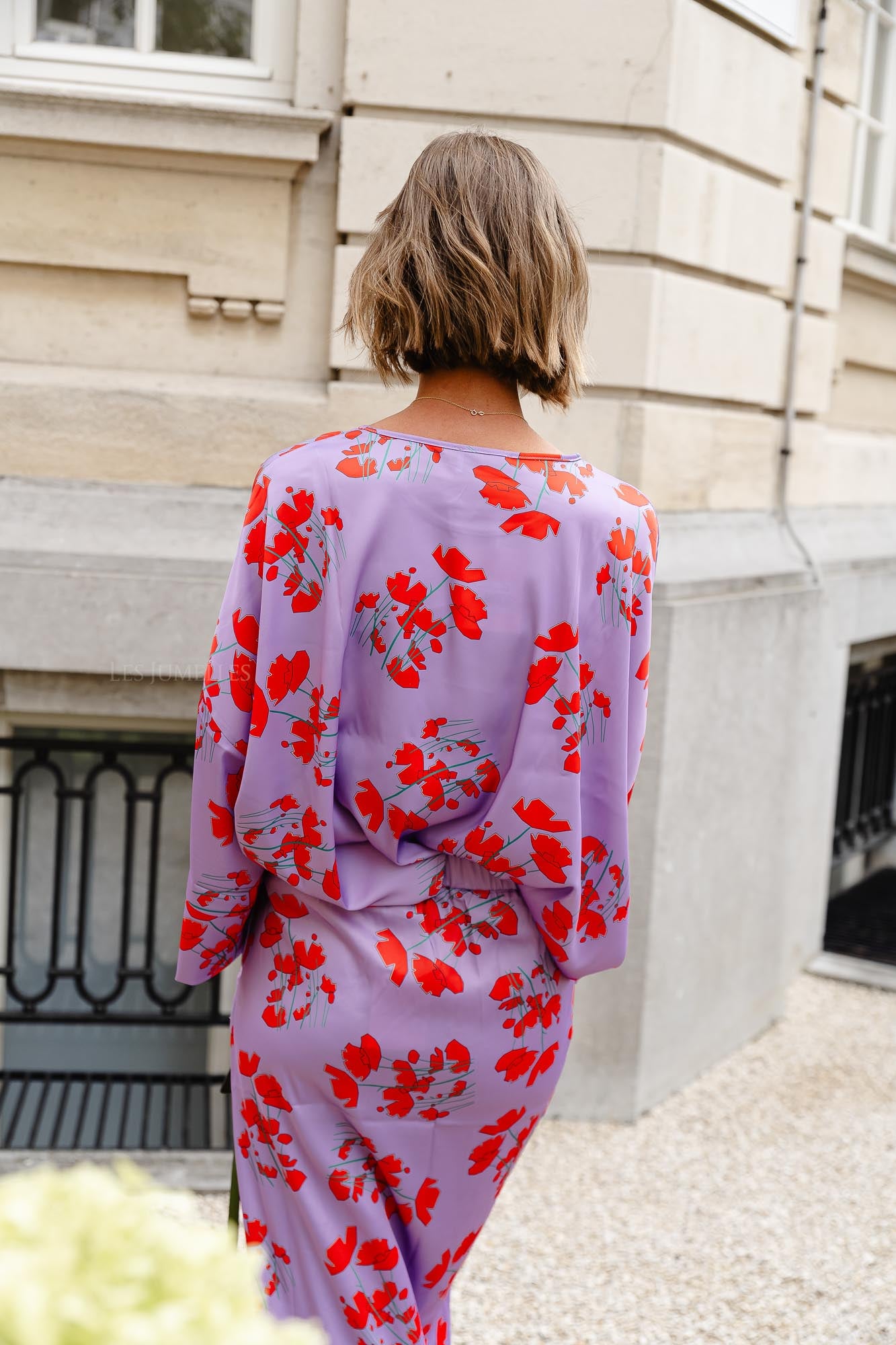 Viola bedruckte Bluse in Flieder