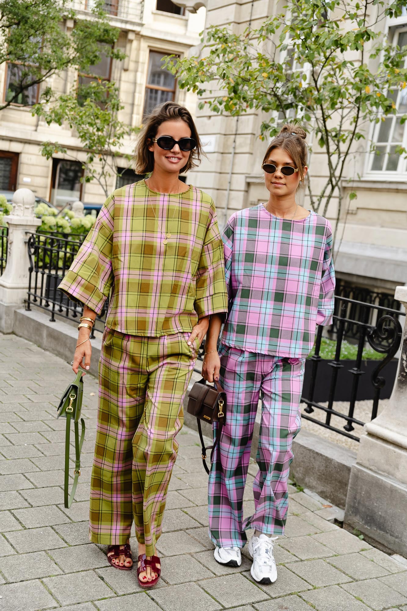 Pantalon à carreaux Loco vert