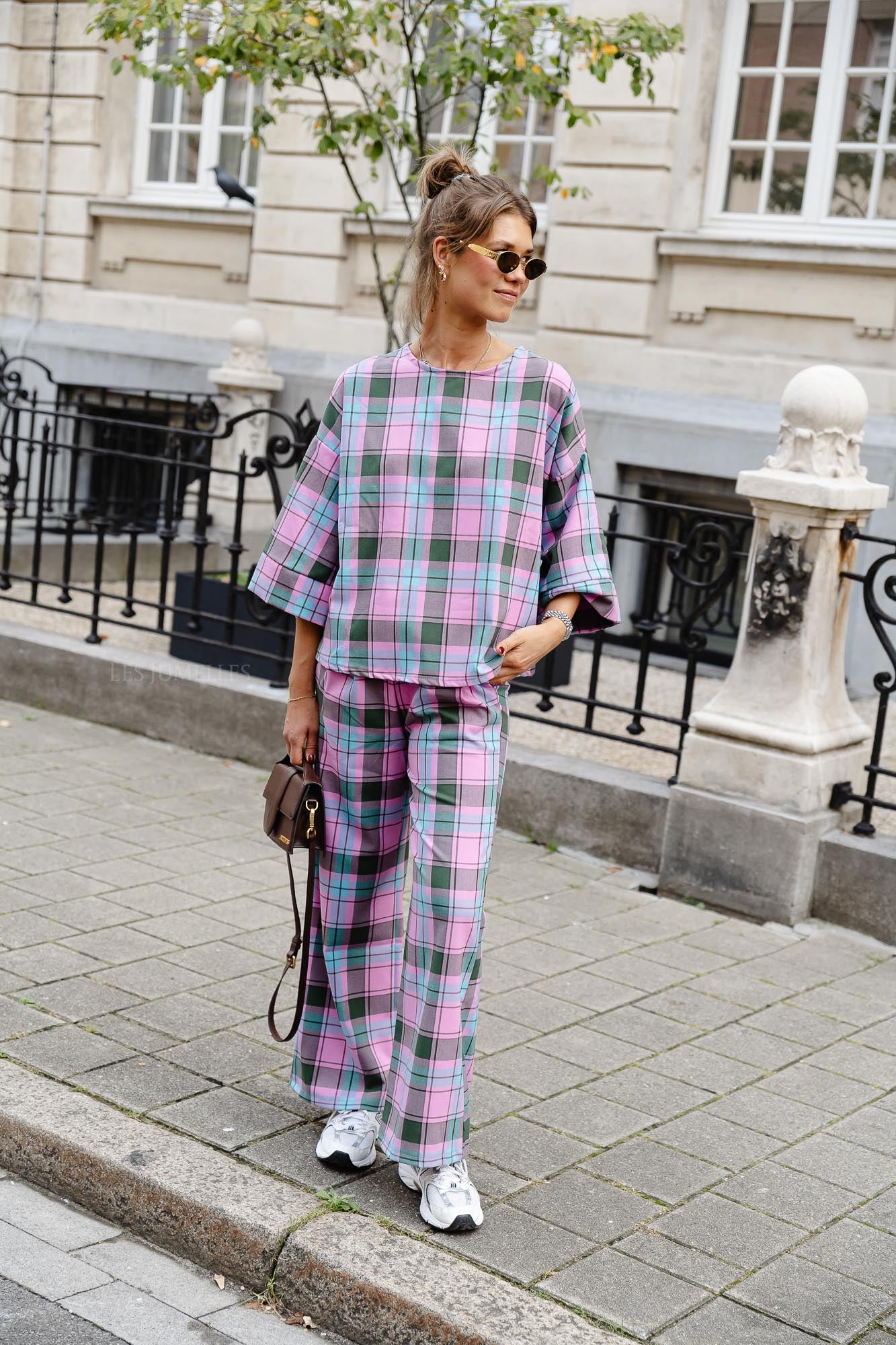Loco checkered blouse pink