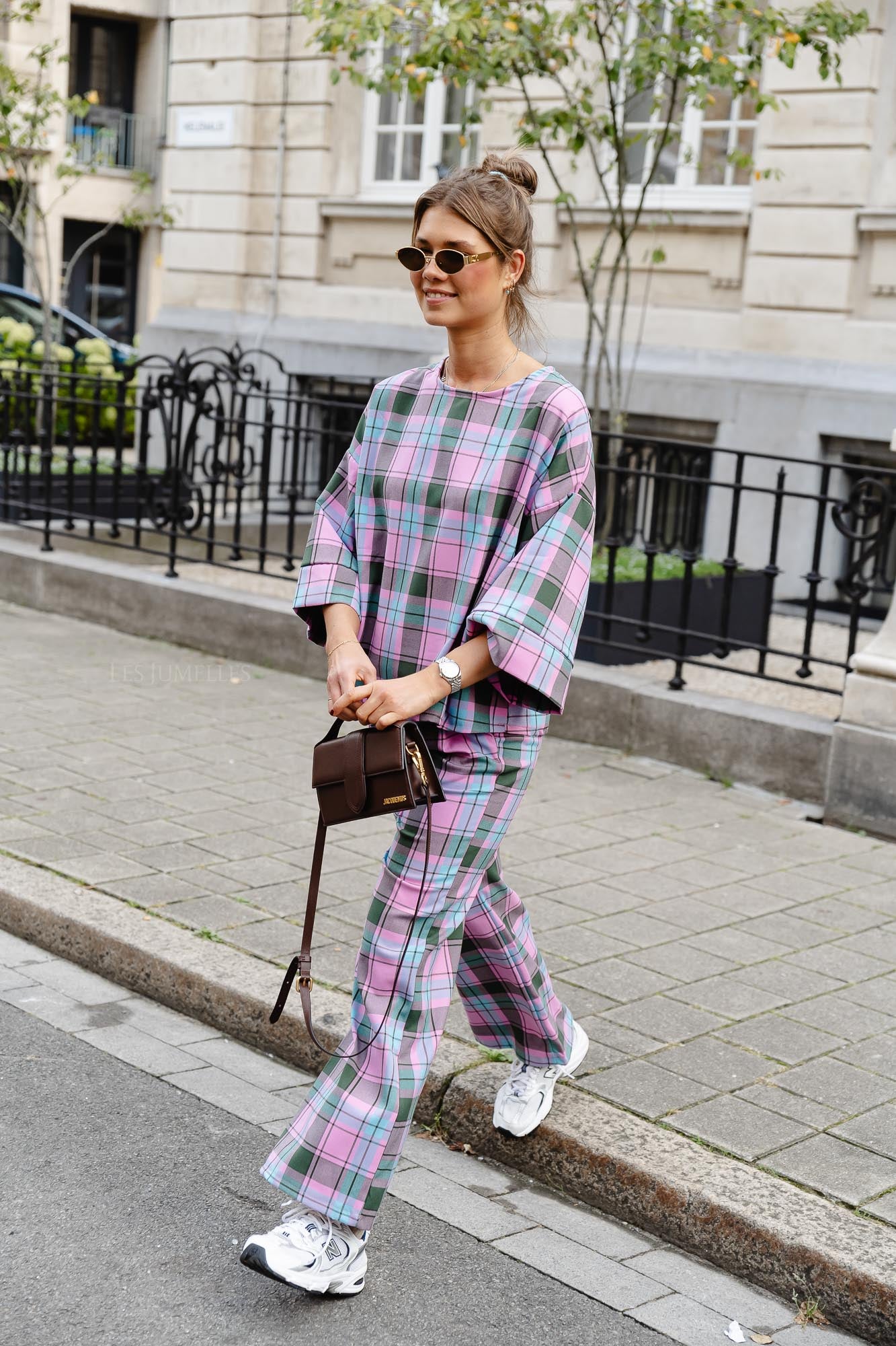 Loco checkered blouse pink