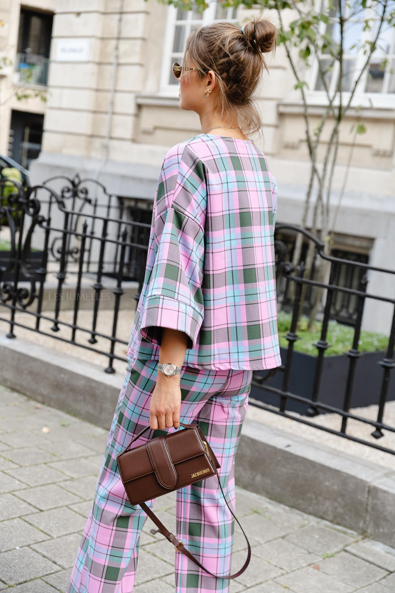 Loco checkered blouse pink
