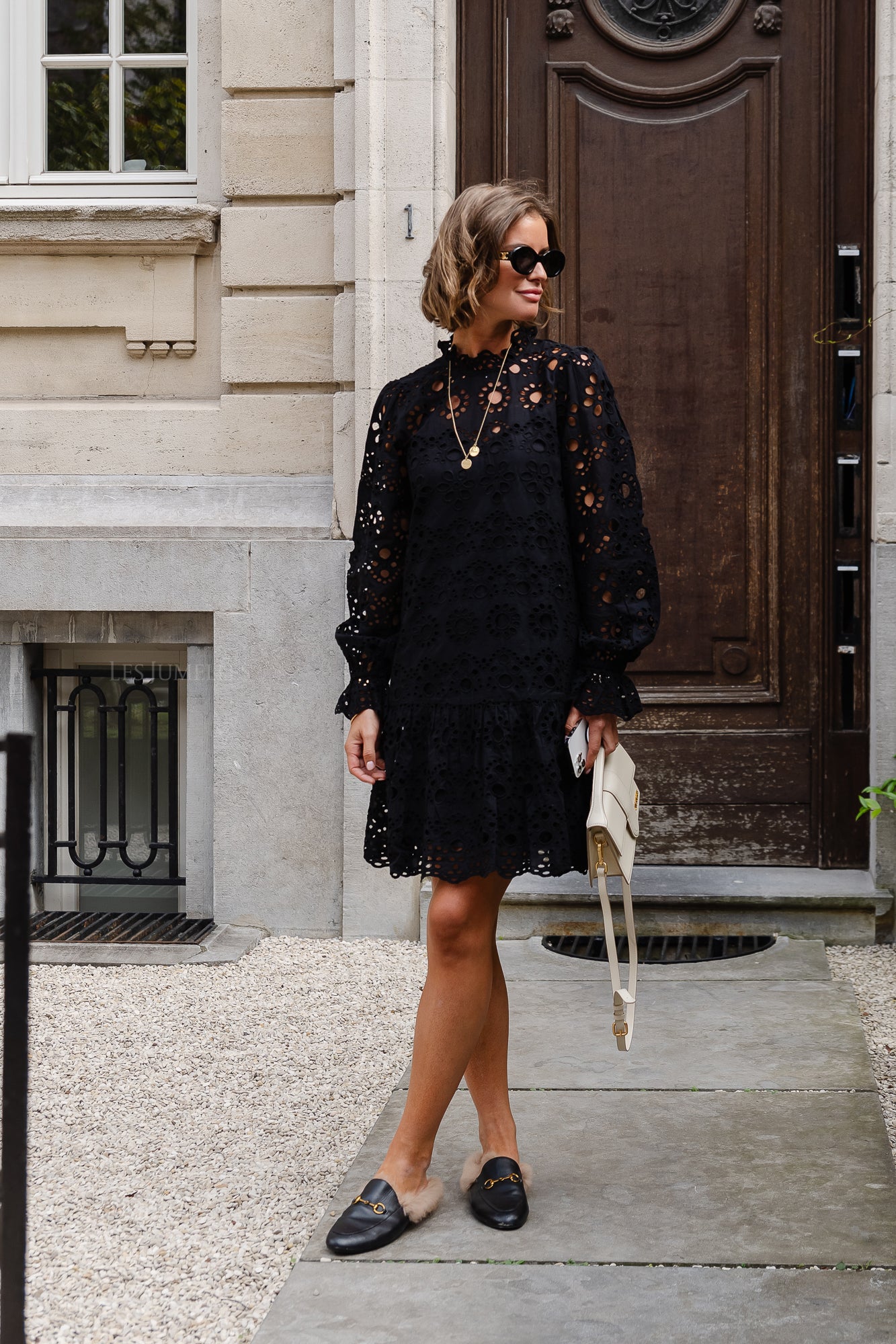 VIBradie L/S sleeve knee dress black