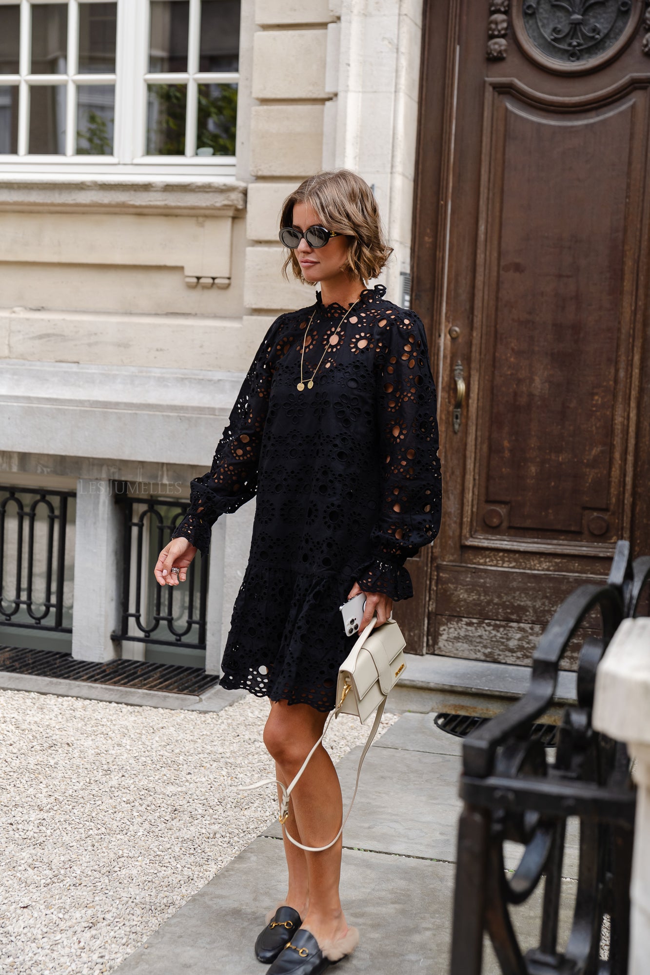 VIBradie L/S sleeve knee dress black