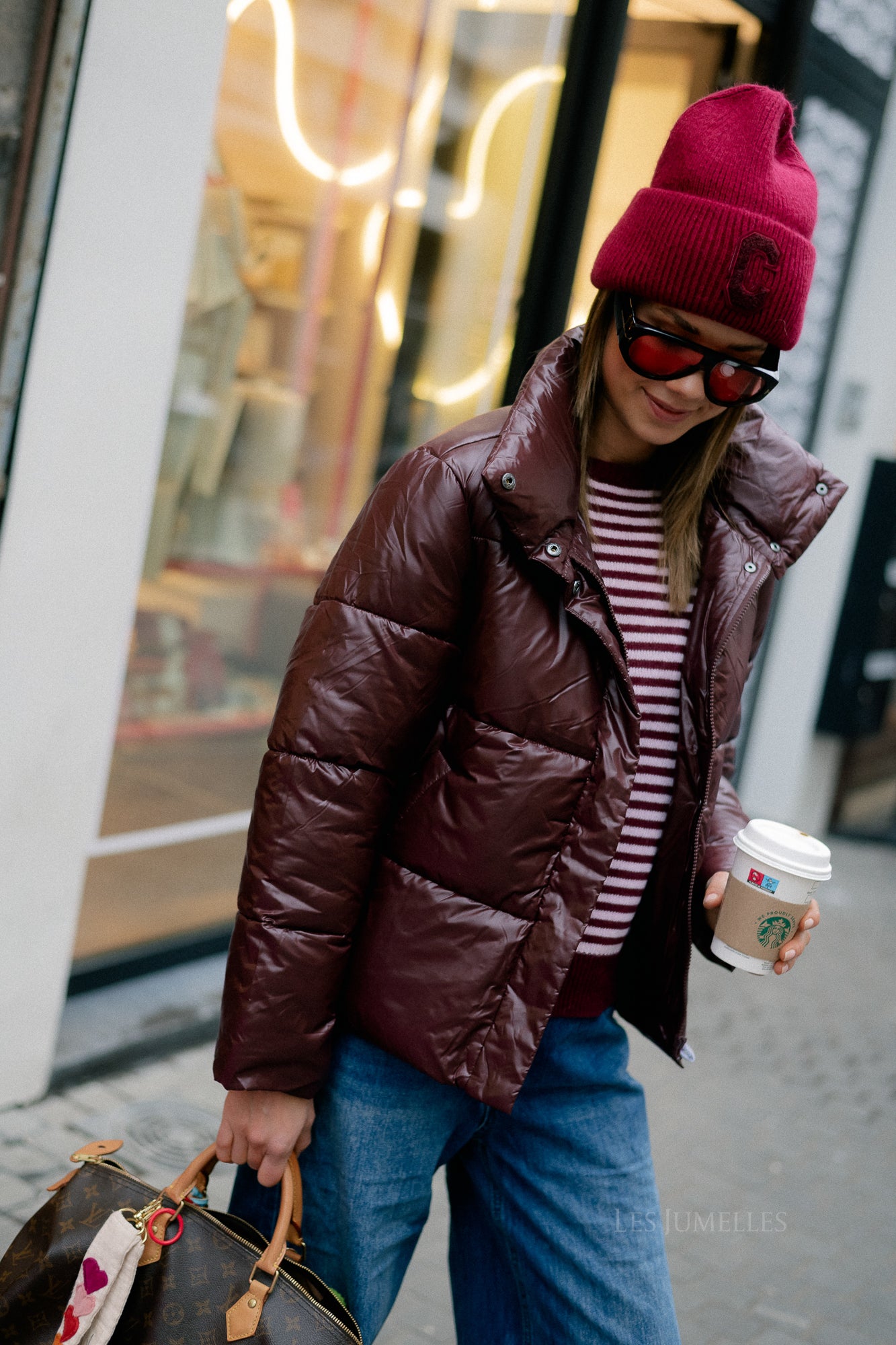 VILidda L/S shinny puffer short jacket fig