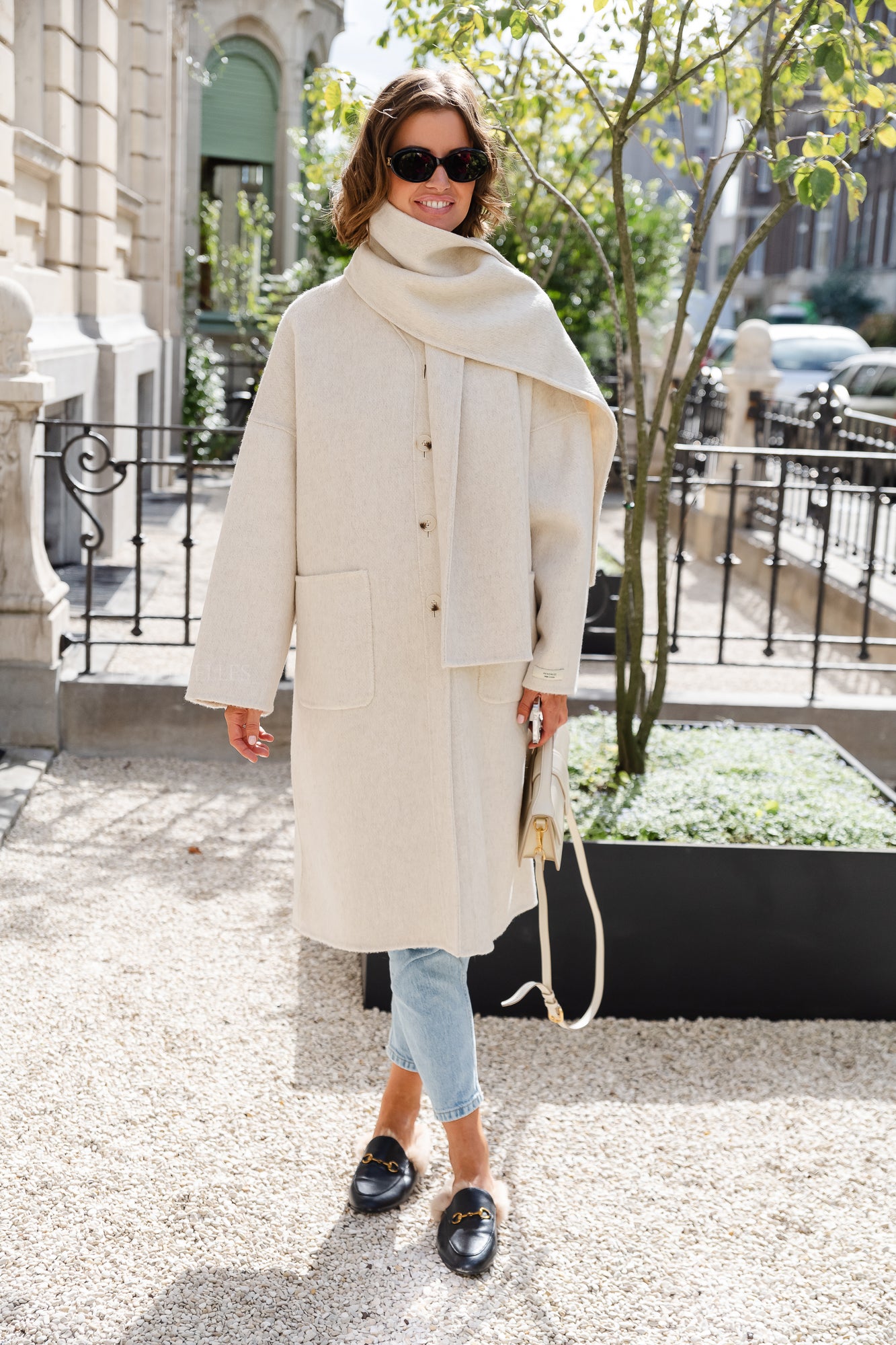 <tc>Manteau de laine Scarlett fait à la main, beige</tc>