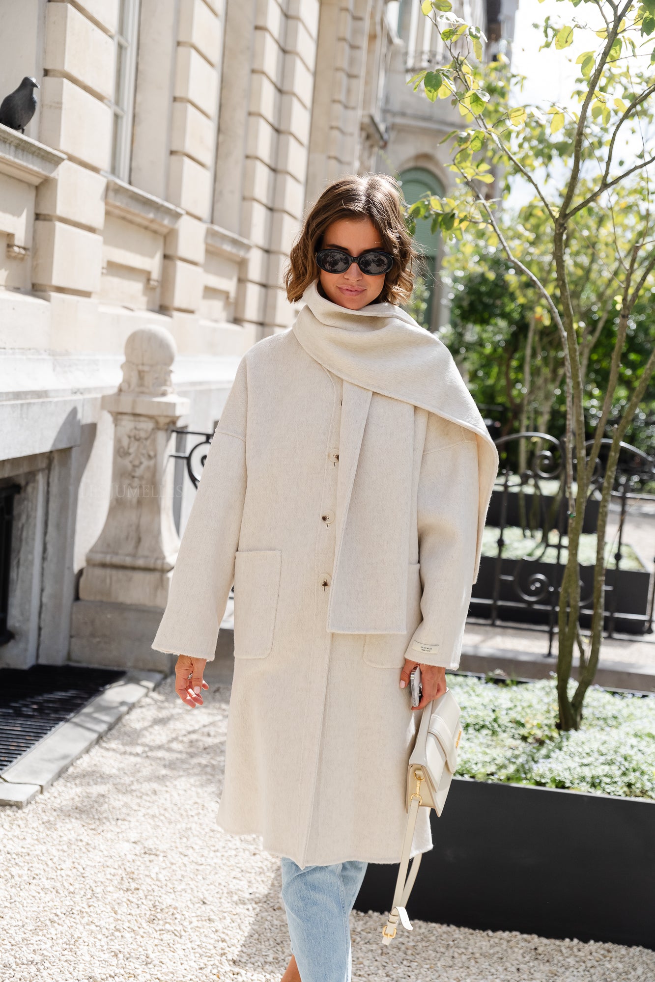 <tc>Manteau de laine Scarlett fait à la main, beige</tc>