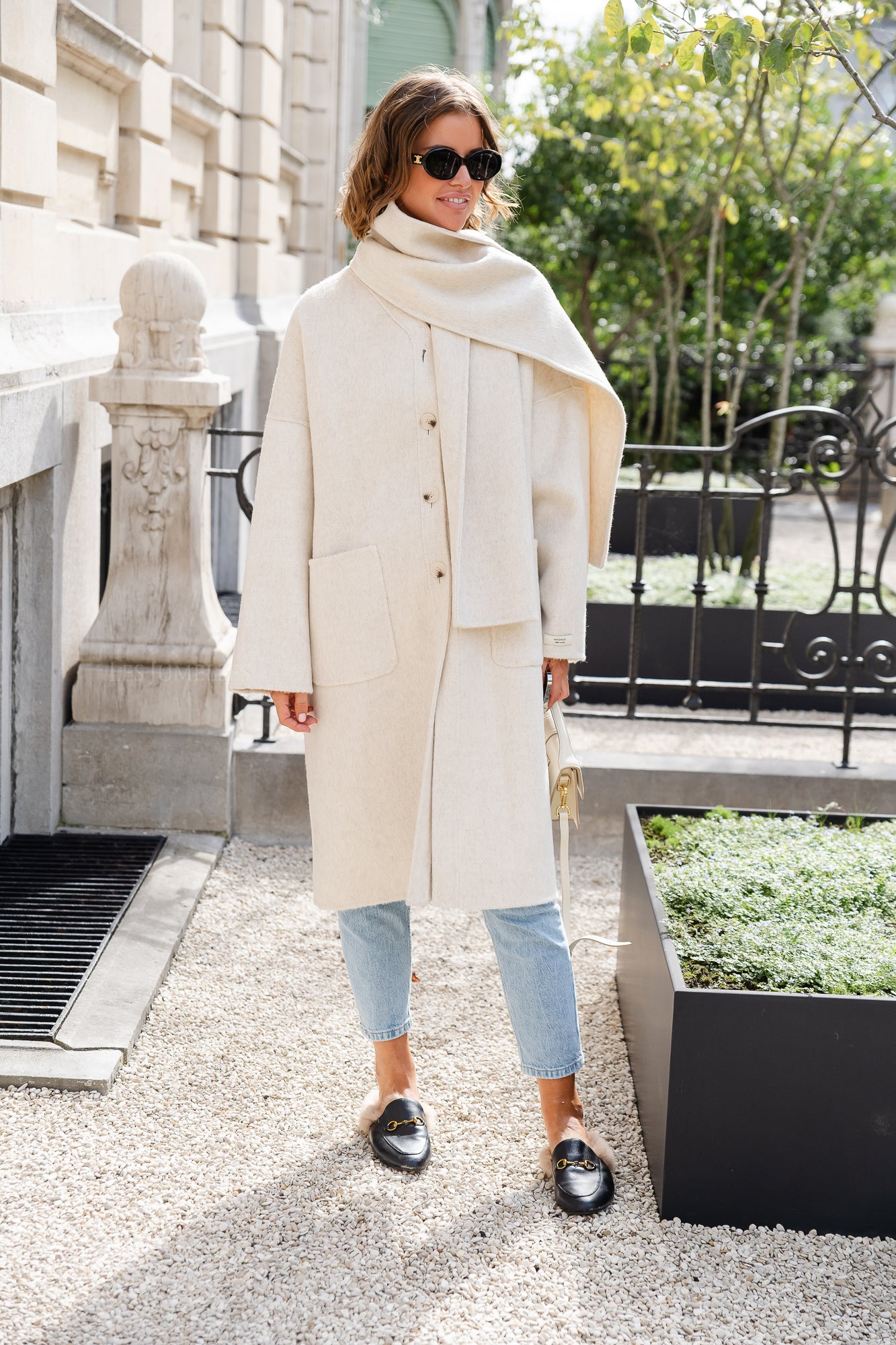 <tc>Manteau de laine Scarlett fait à la main, beige</tc>