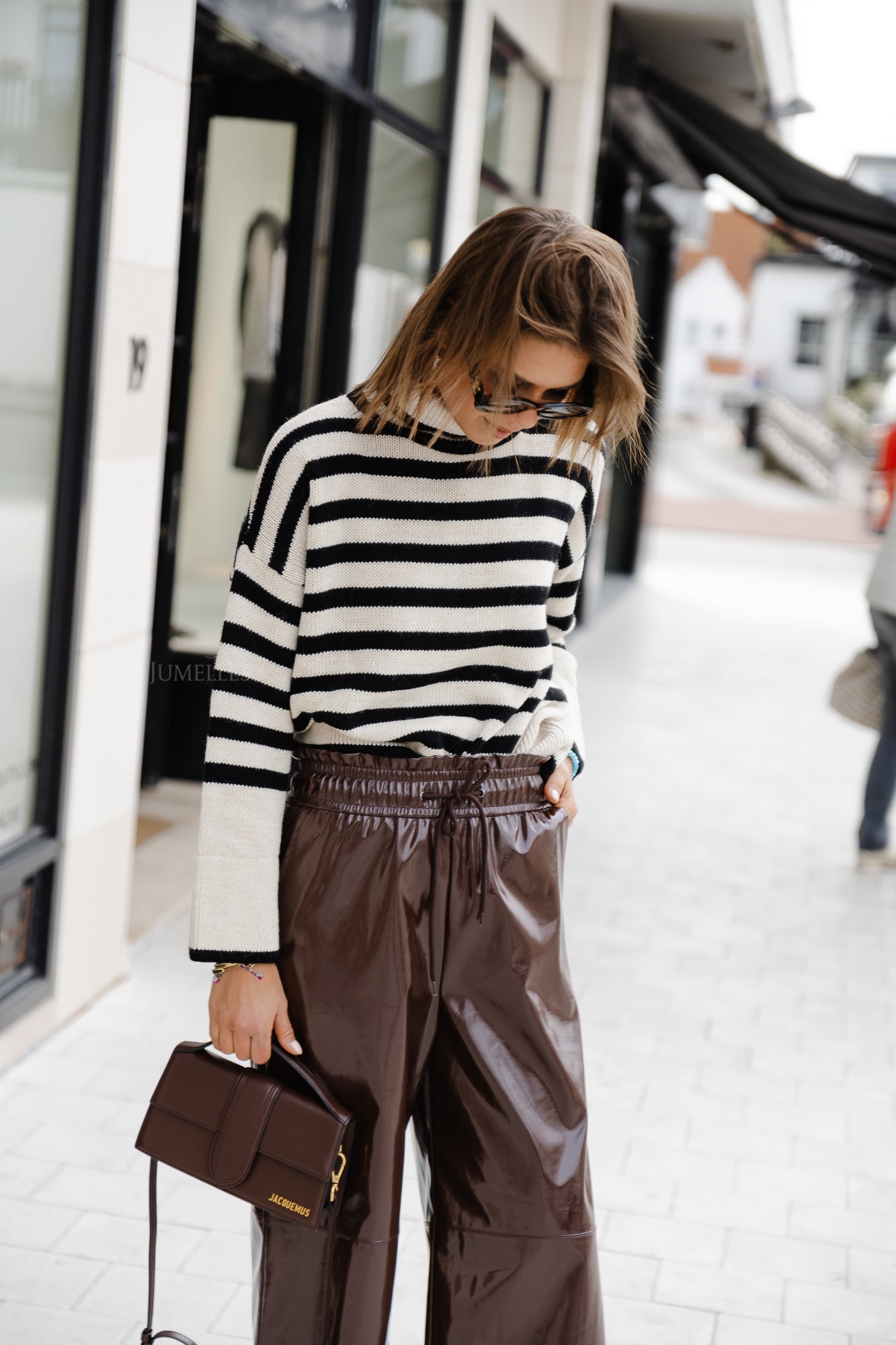 Capucine striped knit black/beige