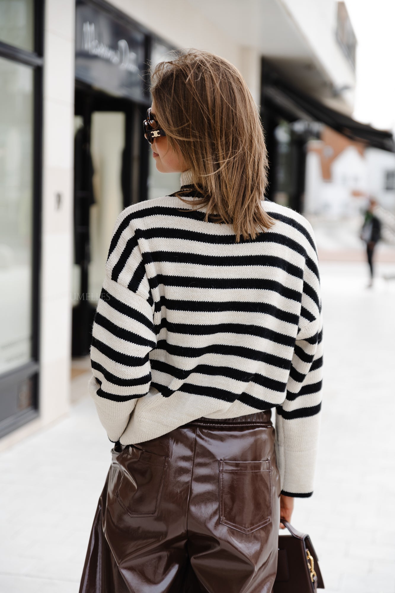 Capucine striped knit black/beige