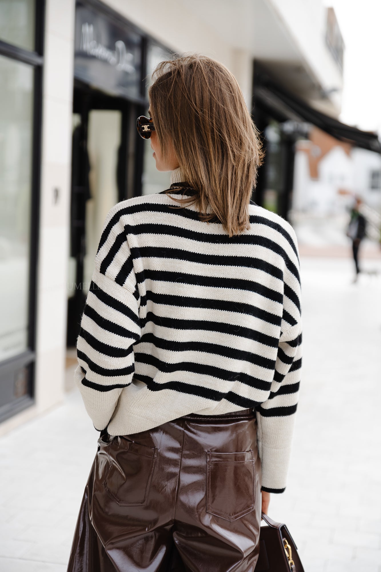 Capucine striped knit black/beige