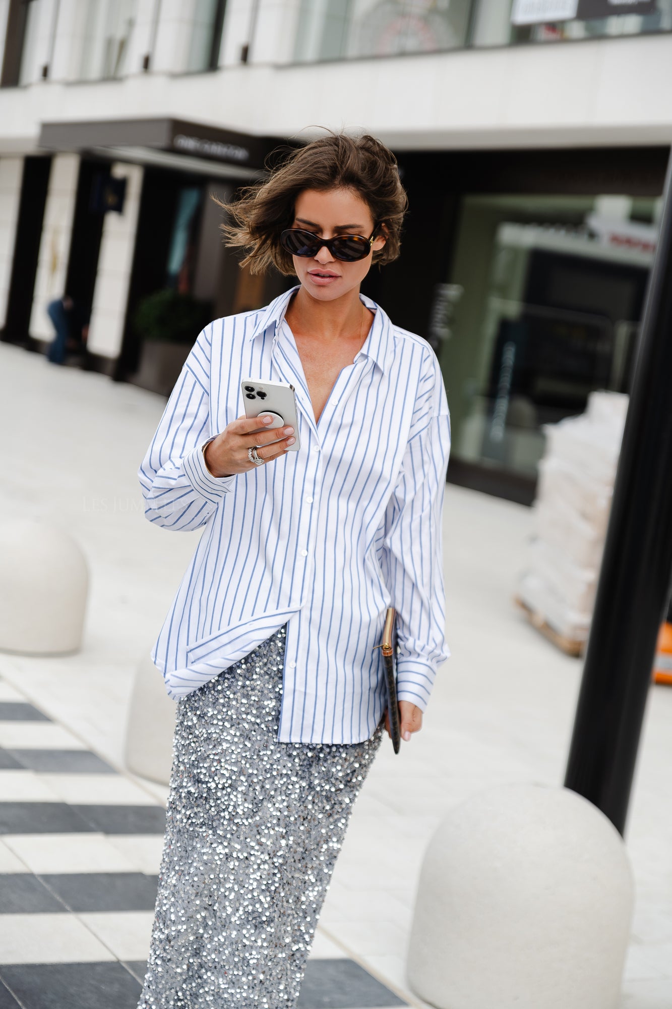Liv cotton blouse blue/white stripes