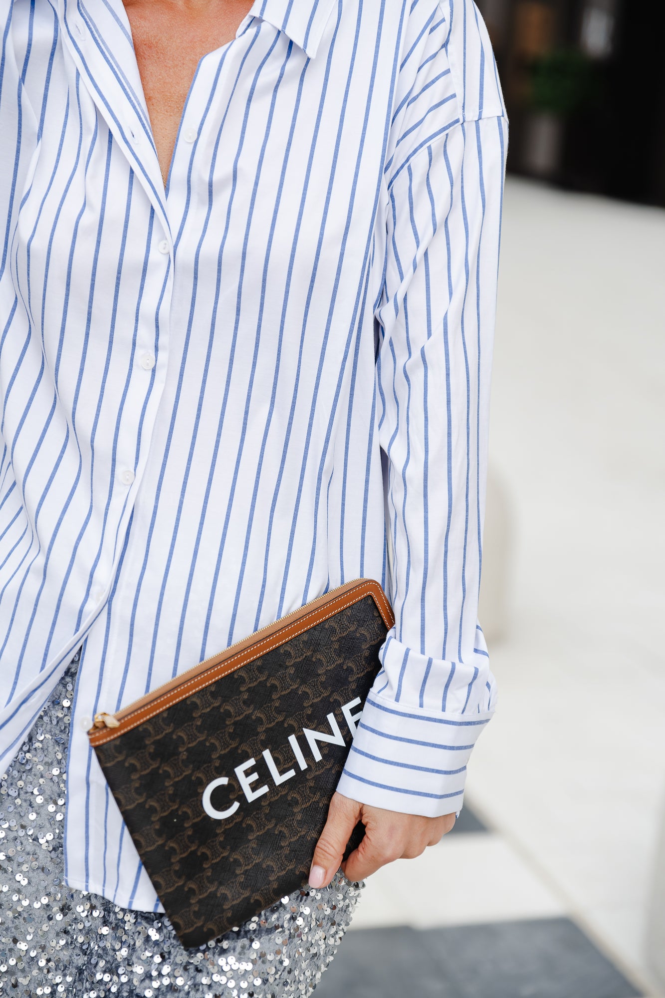 Liv cotton blouse blue/white stripes