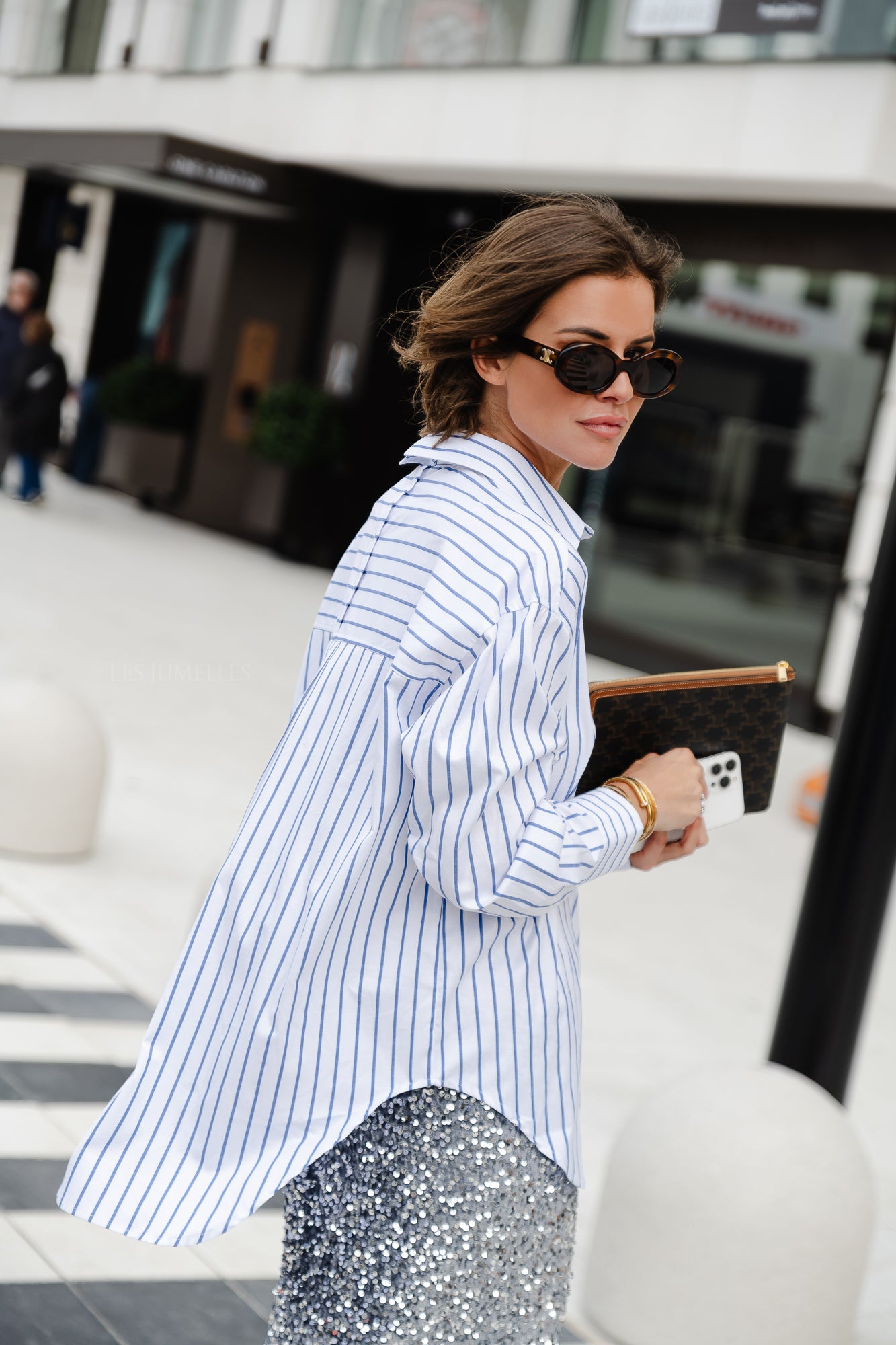 Liv cotton blouse blue/white stripes
