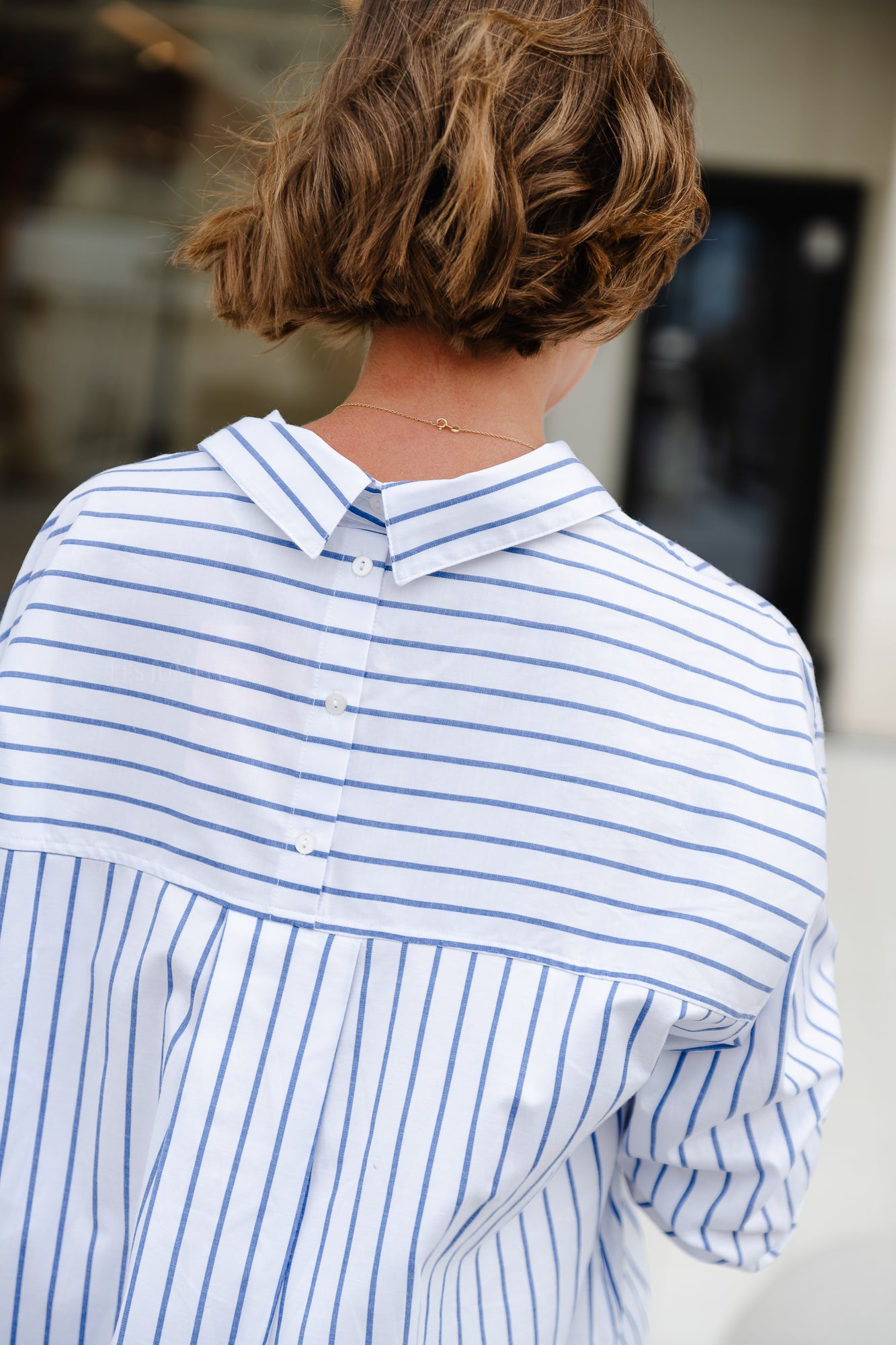 Liv cotton blouse blue/white stripes