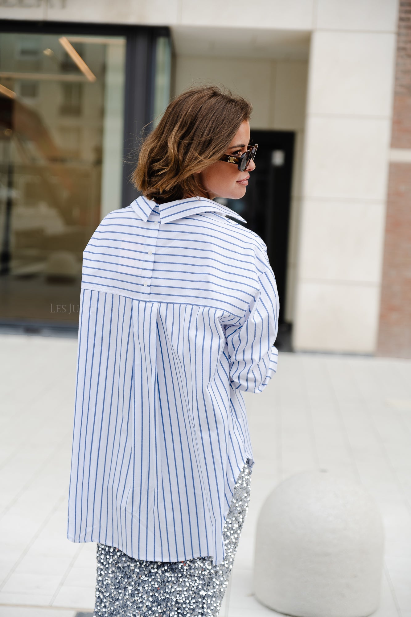 Liv cotton blouse blue/white stripes