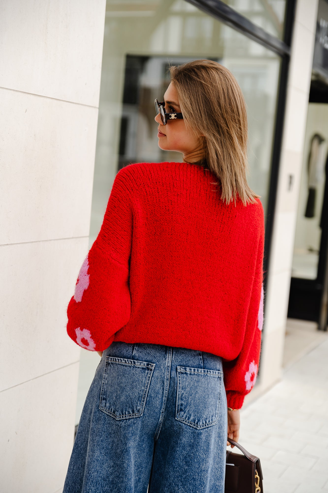 Sienna Blumen-Cardigan rot