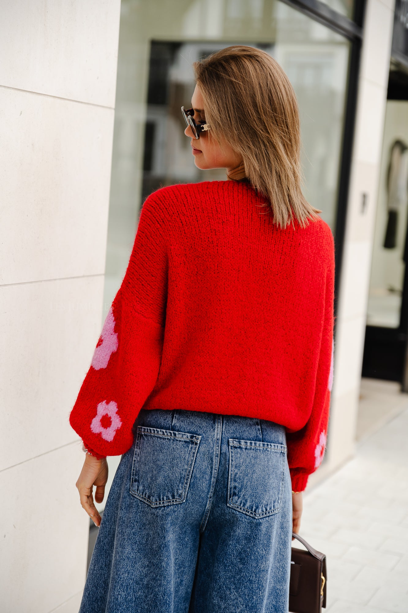 Sienna Blumen-Cardigan rot