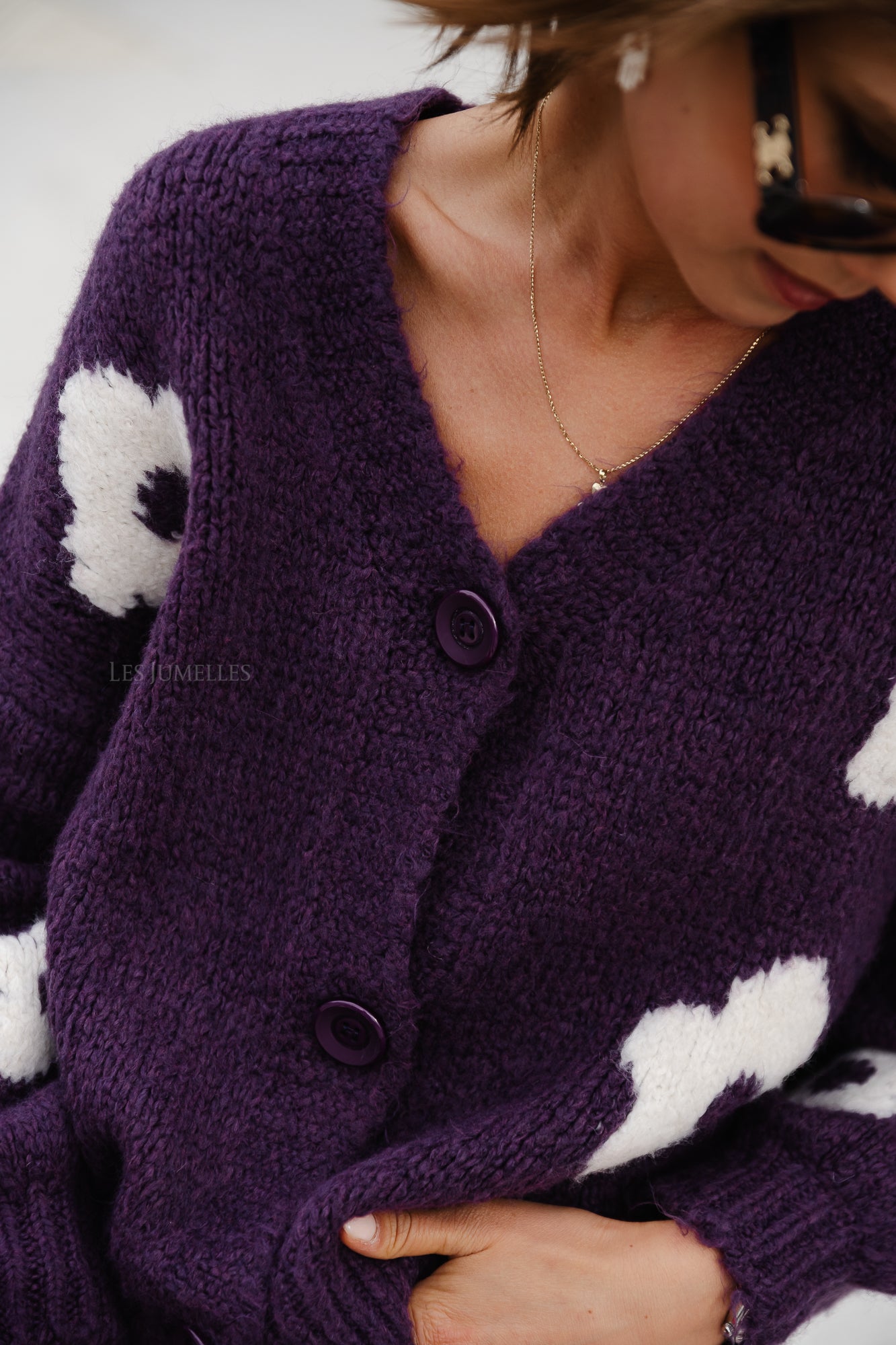 Cardigan fleurs Sienna violet