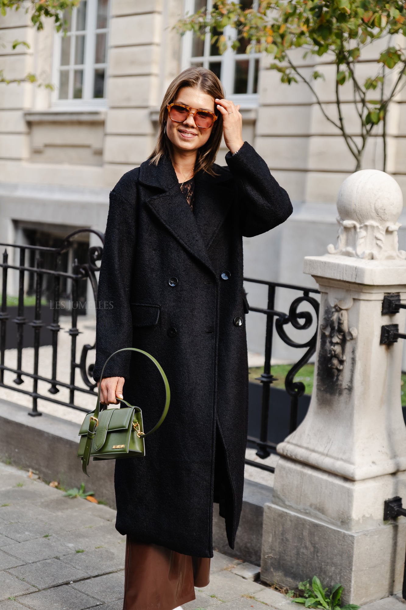 YASMila LS manteau en laine mélangée noir