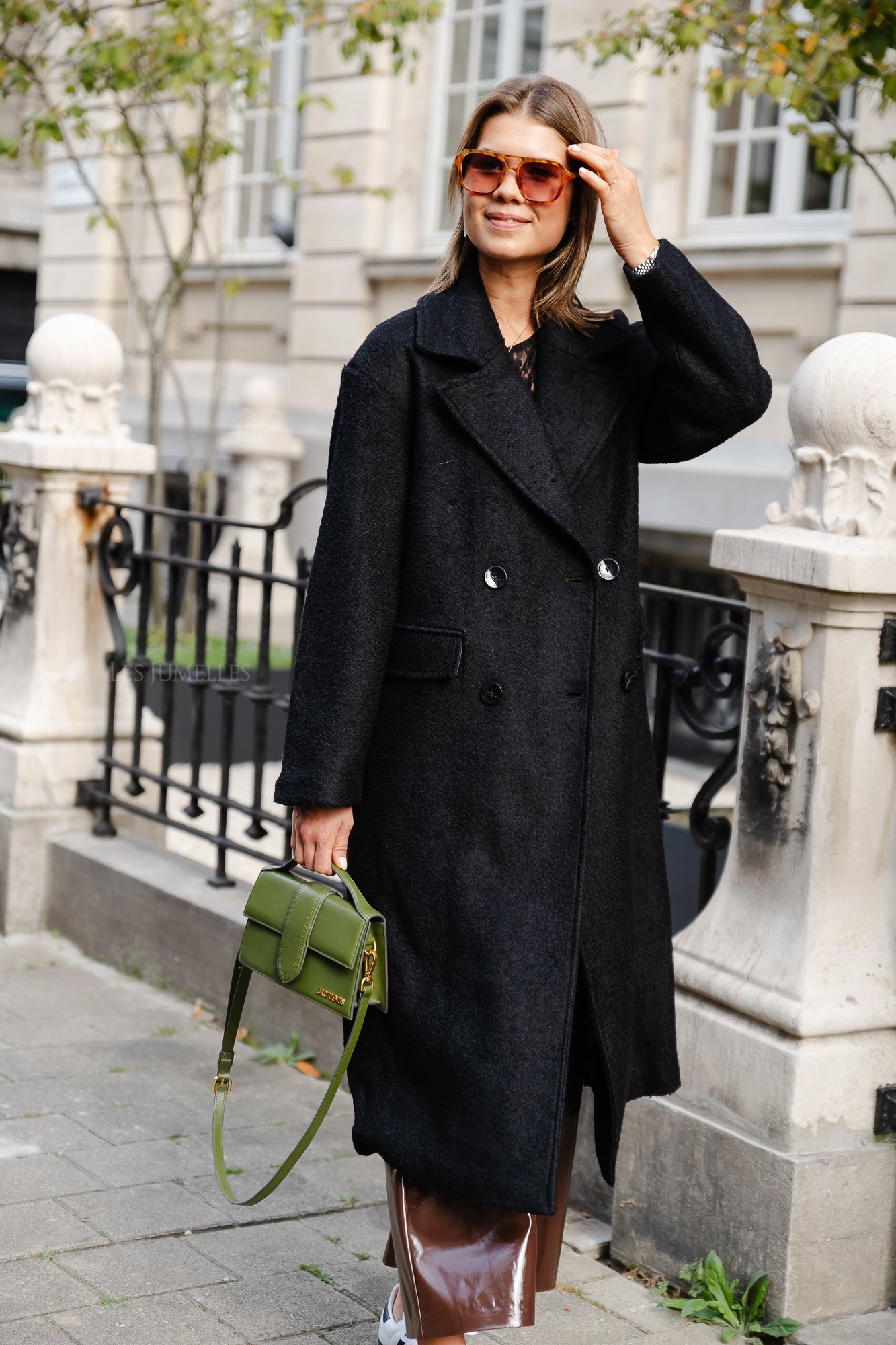 YASMila LS manteau en laine mélangée noir
