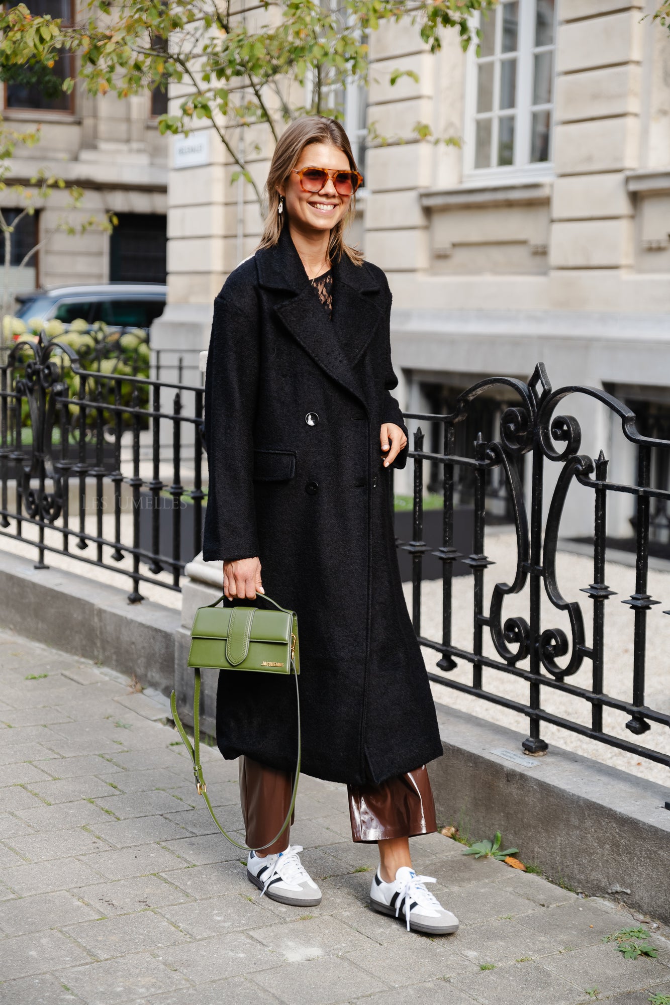 YASMila LS manteau en laine mélangée noir
