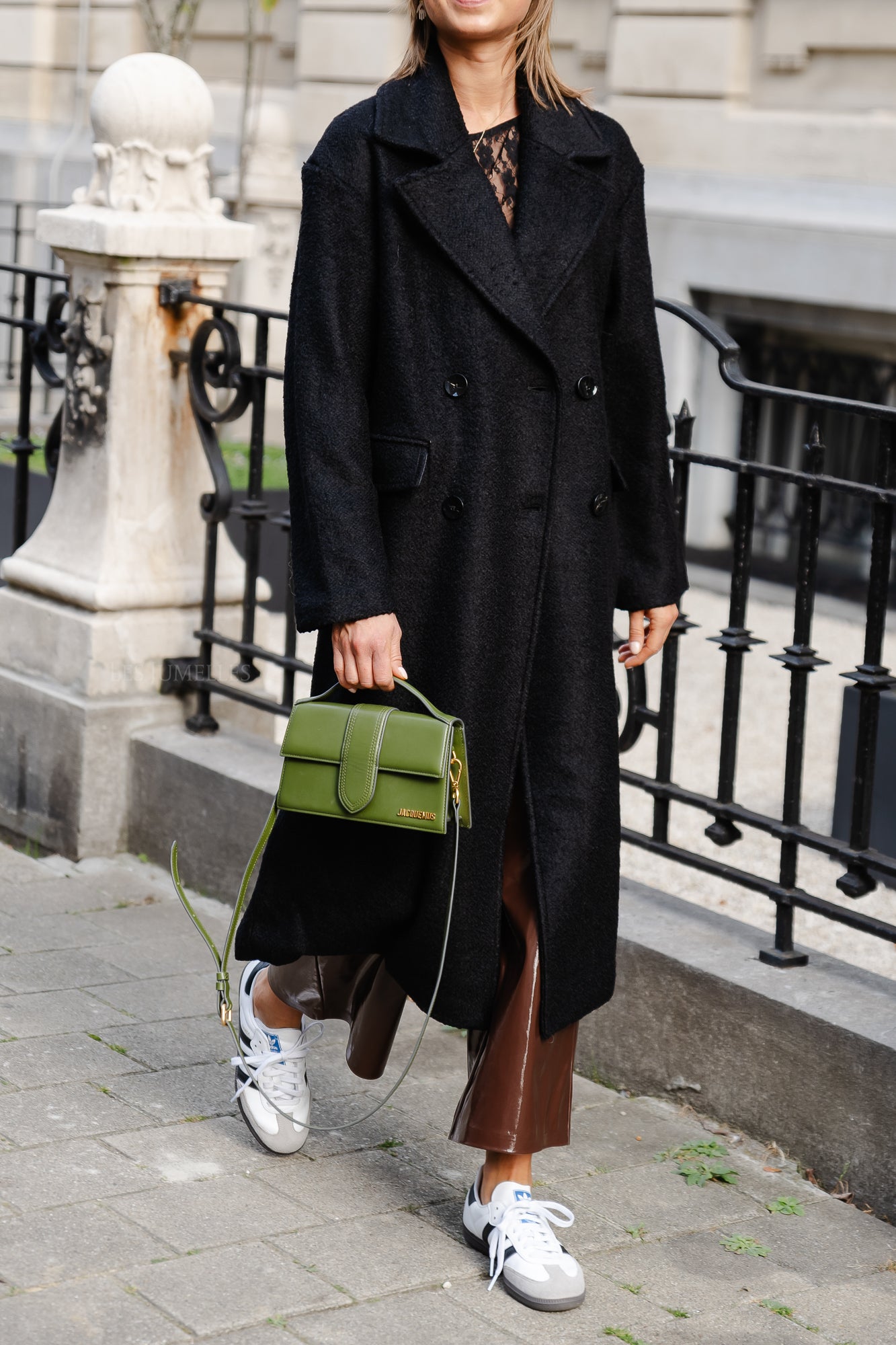 YASMila LS manteau en laine mélangée noir
