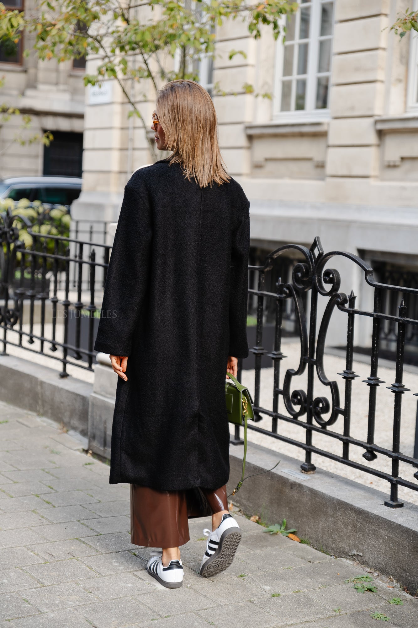 YASMila LS manteau en laine mélangée noir