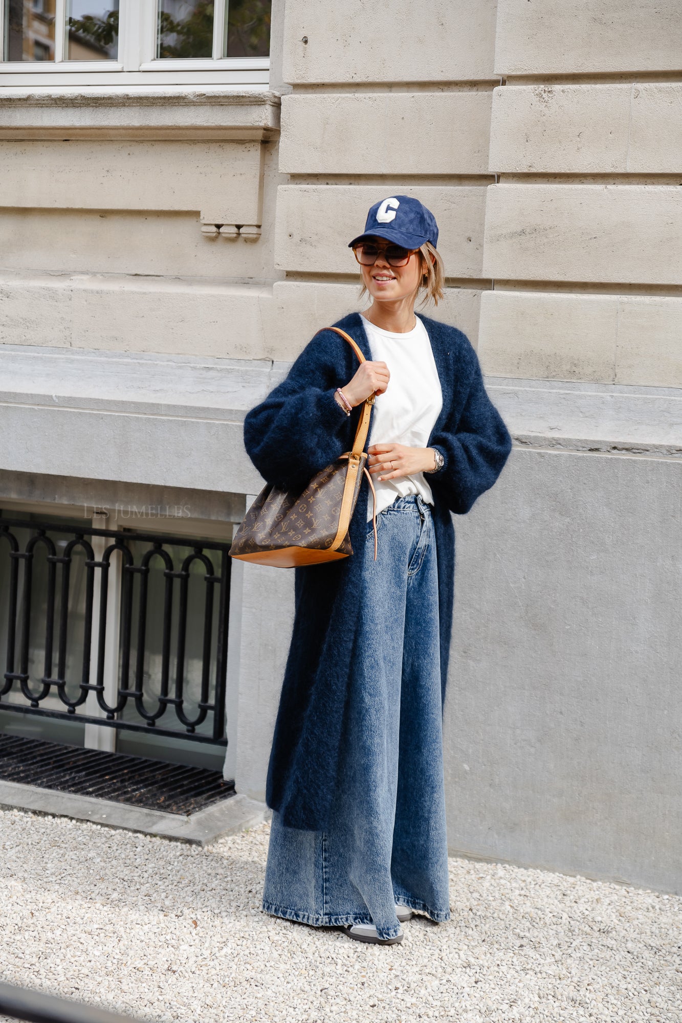 Lucille long cardigan navy blue