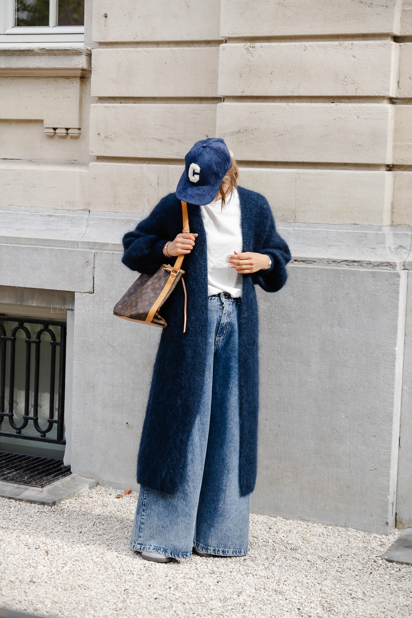 Lucille long cardigan navy blue